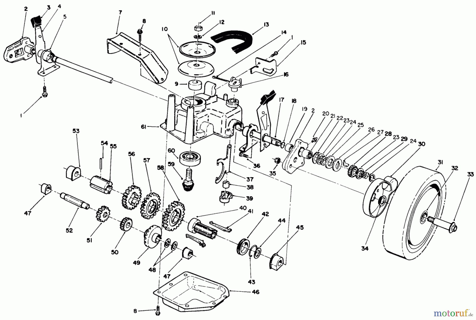  Toro Neu Mowers, Walk-Behind Seite 2 26621 - Toro Lawnmower, 1990 (0000001-0999999) GEAR CASE ASSEMBLY