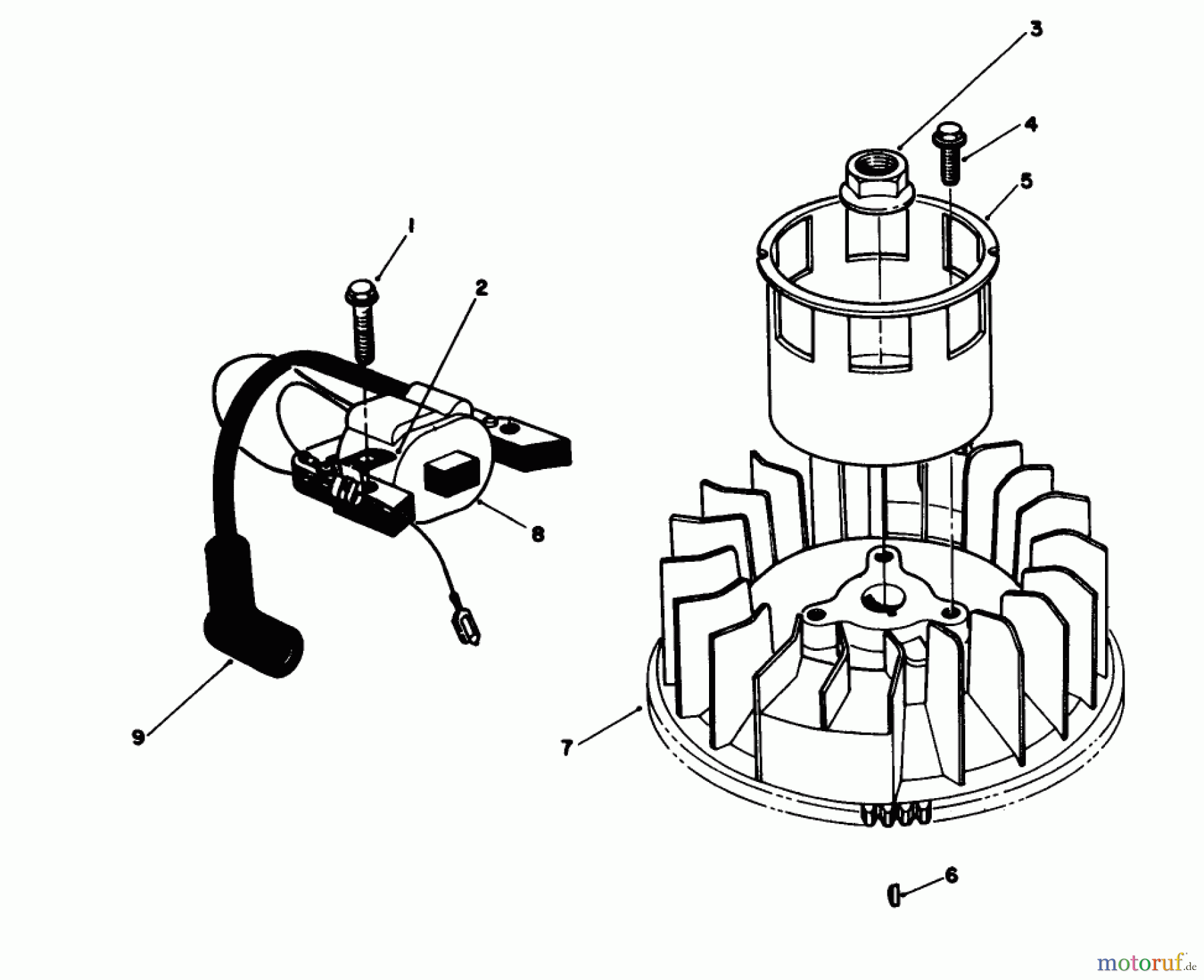  Toro Neu Mowers, Walk-Behind Seite 2 26621B - Toro Lawnmower, 1992 (2000001-2999999) MAGNETO & FLYWHEEL ASSEMBLY (ENGINE MODEL NO. VMM1-2)