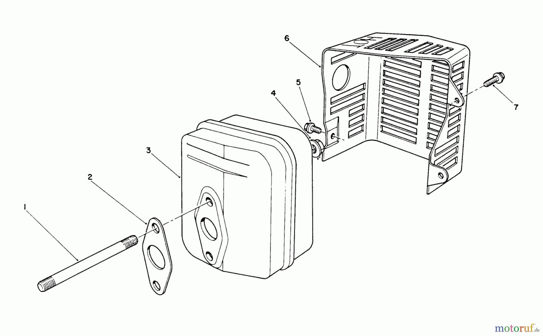  Toro Neu Mowers, Walk-Behind Seite 2 26622 - Toro Lawnmower, 1990 (0003101-0999999) MUFFLER ASSEMBLY (ENGINE MODEL NO. VMK9-2)