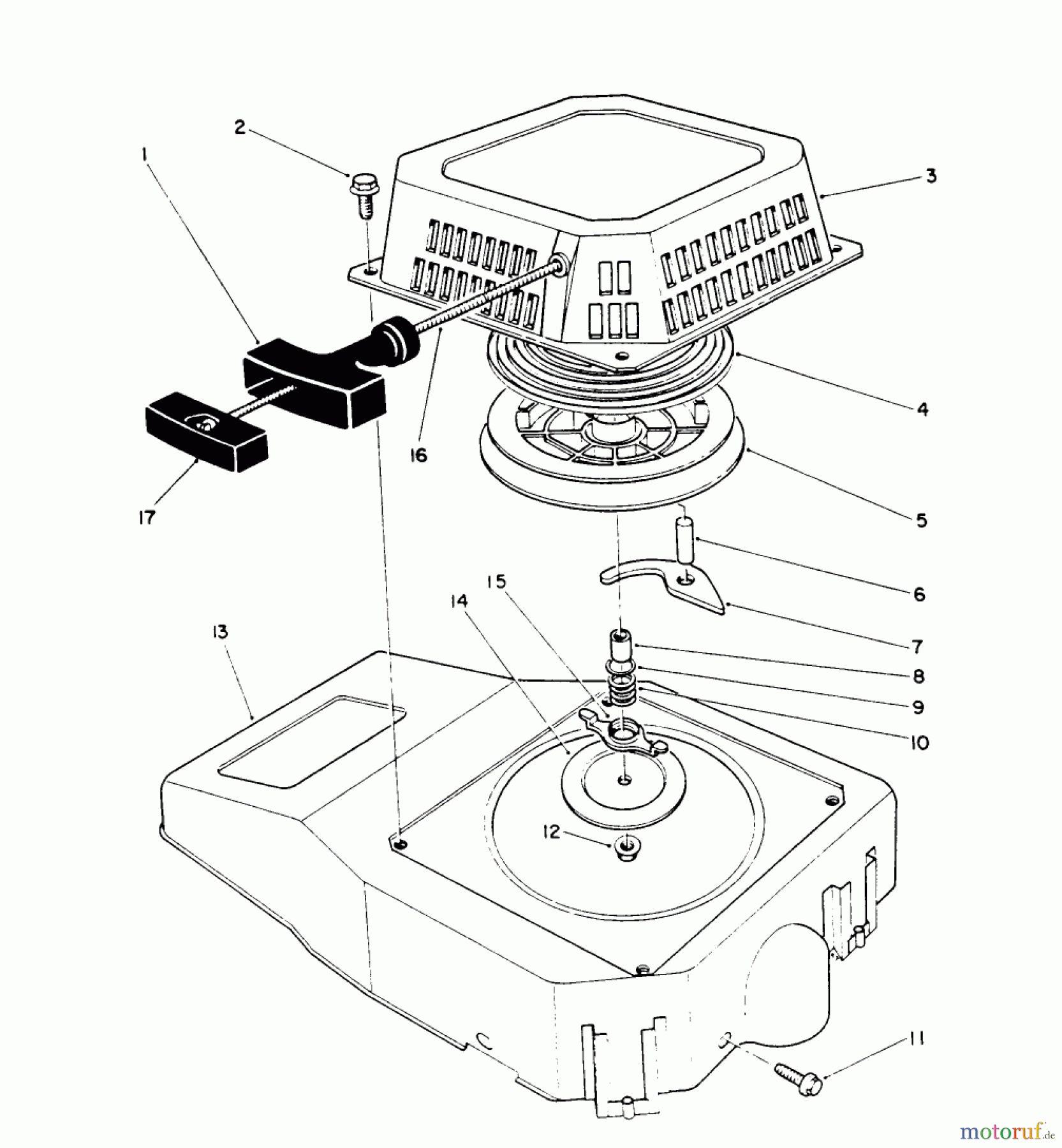  Toro Neu Mowers, Walk-Behind Seite 2 26622 - Toro Lawnmower, 1990 (0003101-0999999) RECOIL ASSEMBLY (ENGINE MODEL NO. VMK9-2)