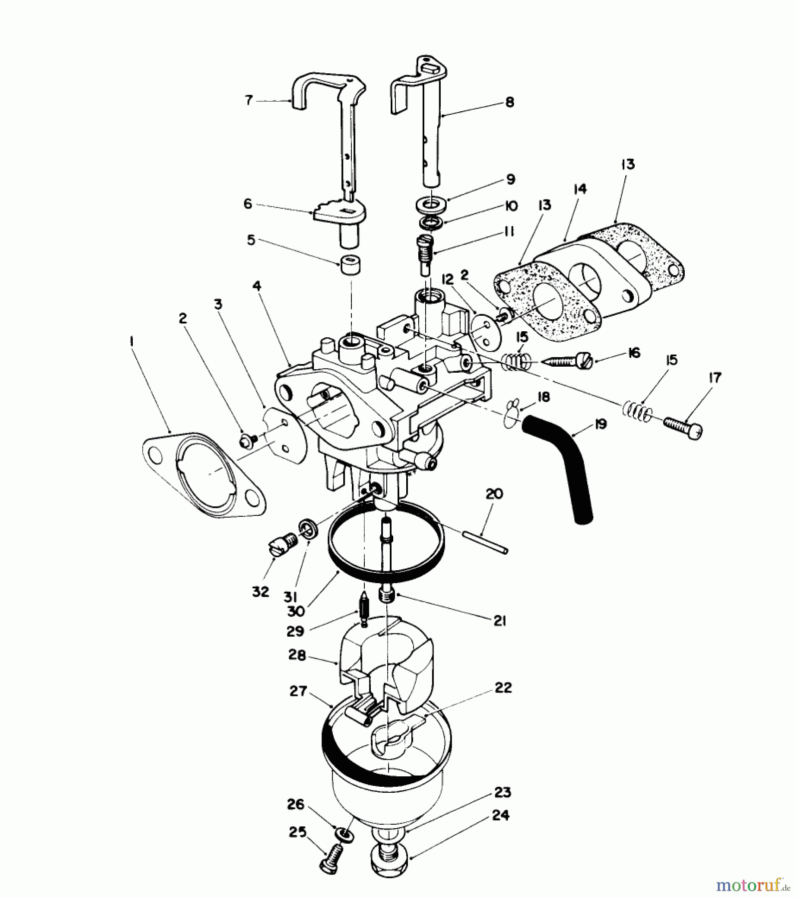  Toro Neu Mowers, Walk-Behind Seite 2 26623 - Toro Lawnmower, 1990 (0000001-0999999) CARBURETOR ASSEMBLY (ENGINE MODEL NO. VMK9-2)