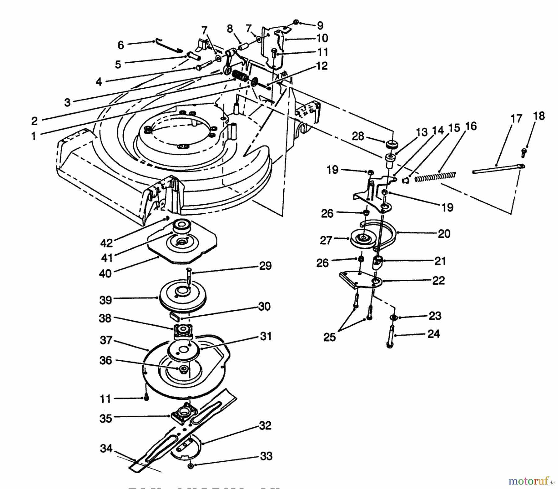  Toro Neu Mowers, Walk-Behind Seite 2 26624 - Toro Lawnmower, 1989 (9000001-9999999) BLADE BRAKE CLUTCH ASSEMBLY