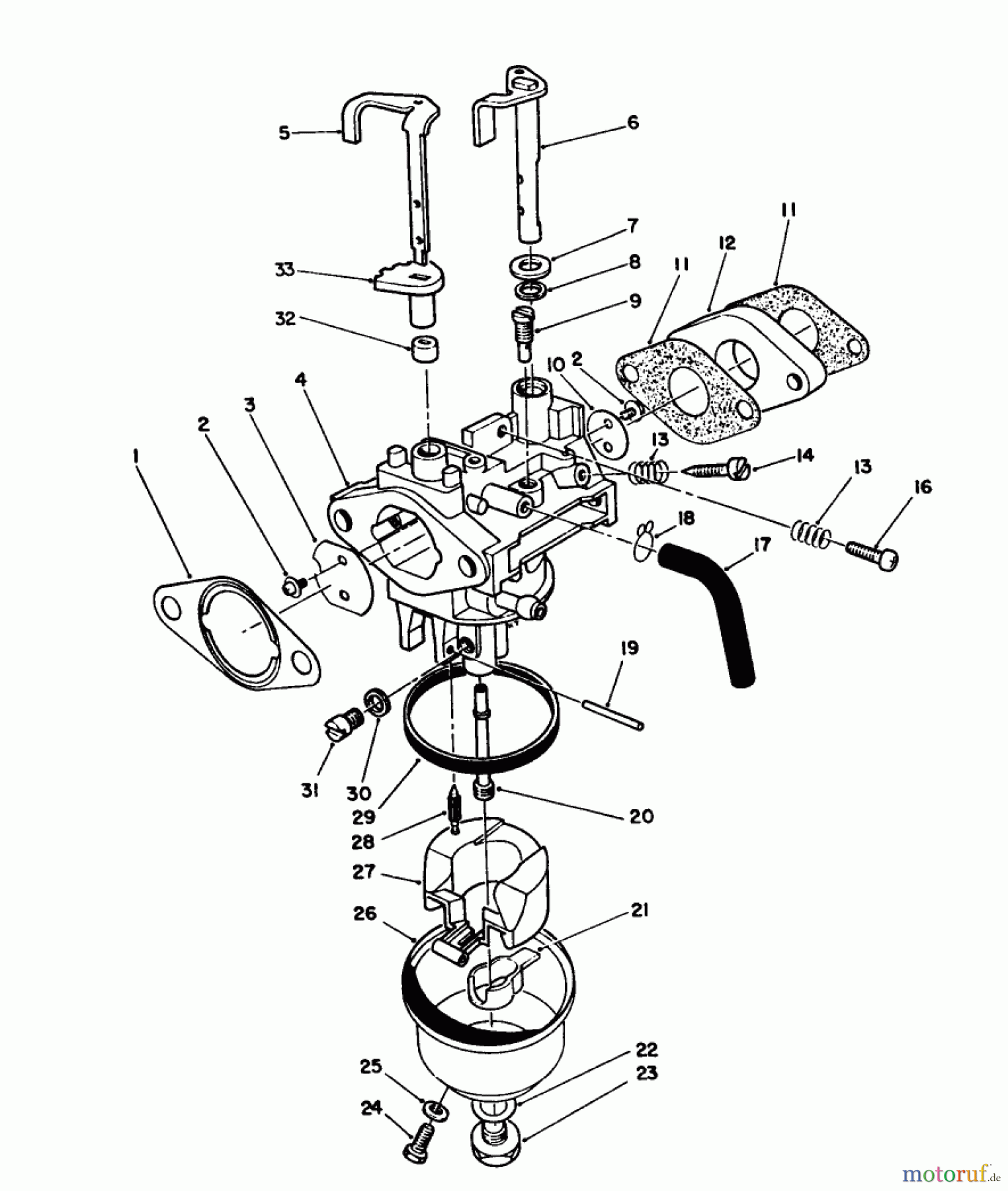  Toro Neu Mowers, Walk-Behind Seite 2 26624 - Toro Lawnmower, 1989 (9000001-9999999) CARBURETOR ASSEMBLY (ENGINE MODEL NO. VMJ8)