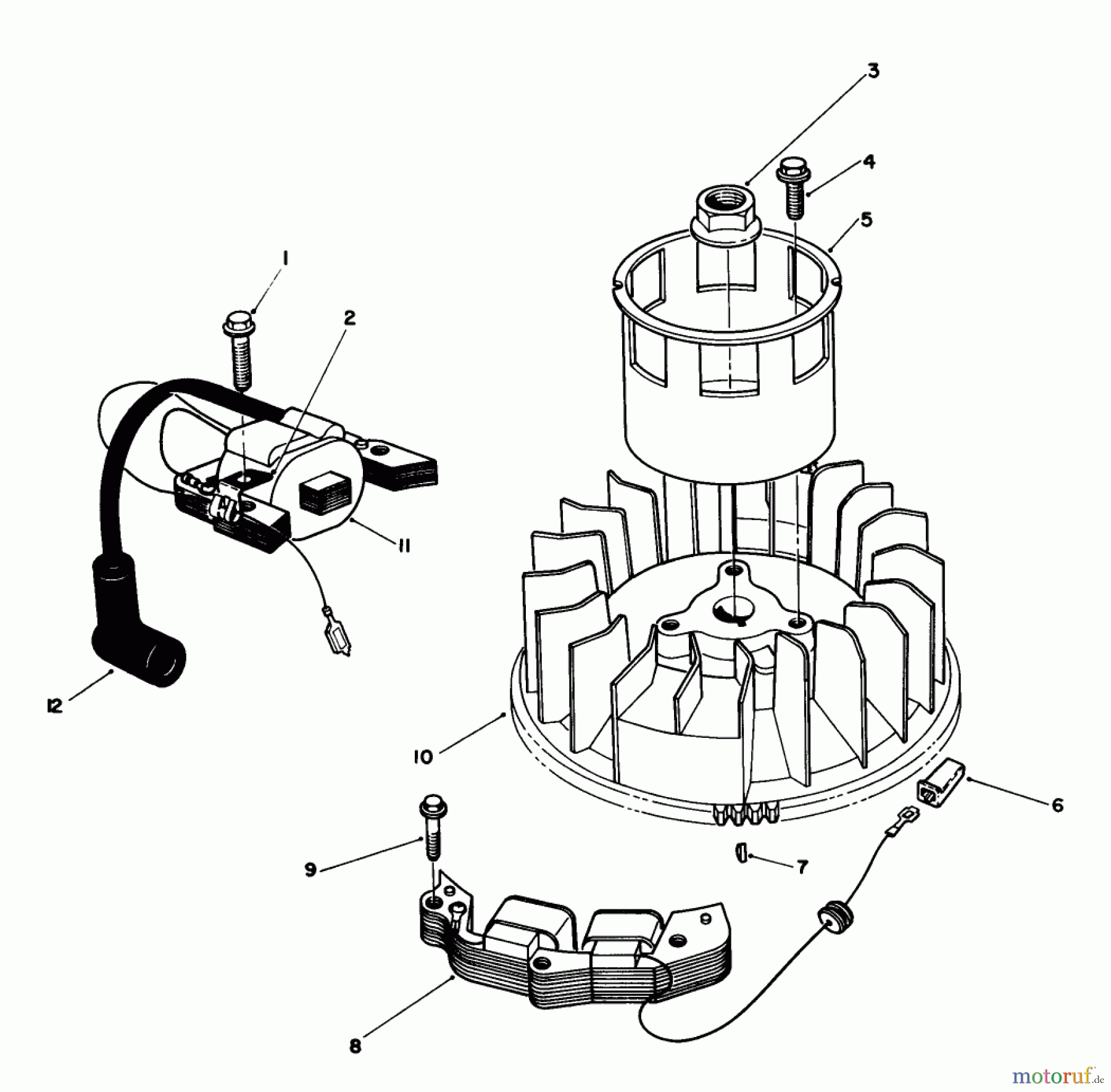  Toro Neu Mowers, Walk-Behind Seite 2 26624 - Toro Lawnmower, 1989 (9000001-9999999) MAGNETO & FLYWHEEL ASSEMBLY (ENGINE MODEL NO. VMG6, VMH7 & VMJ8)