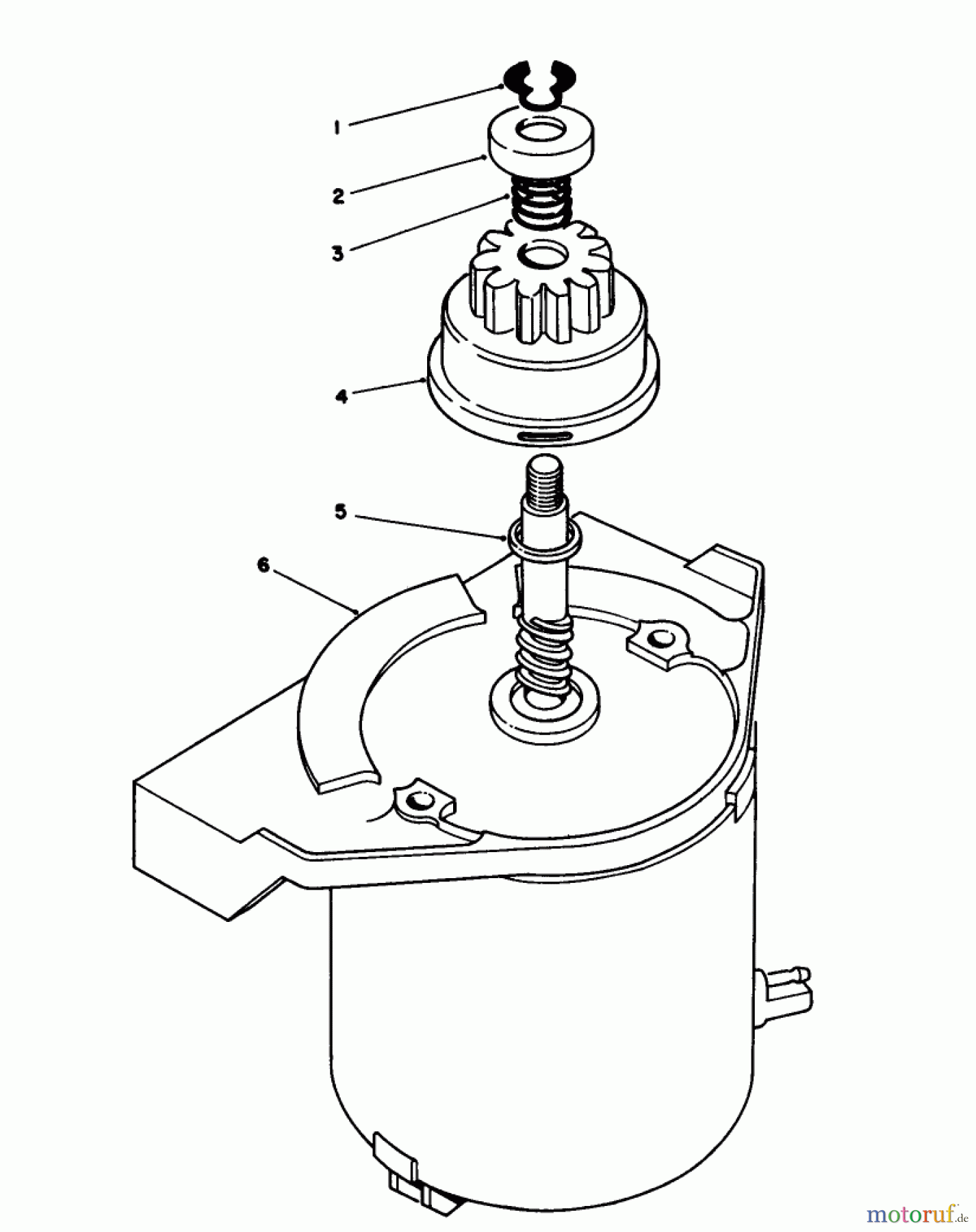  Toro Neu Mowers, Walk-Behind Seite 2 26624 - Toro Lawnmower, 1989 (9000001-9999999) STARTER MOTOR ASSEMBLY