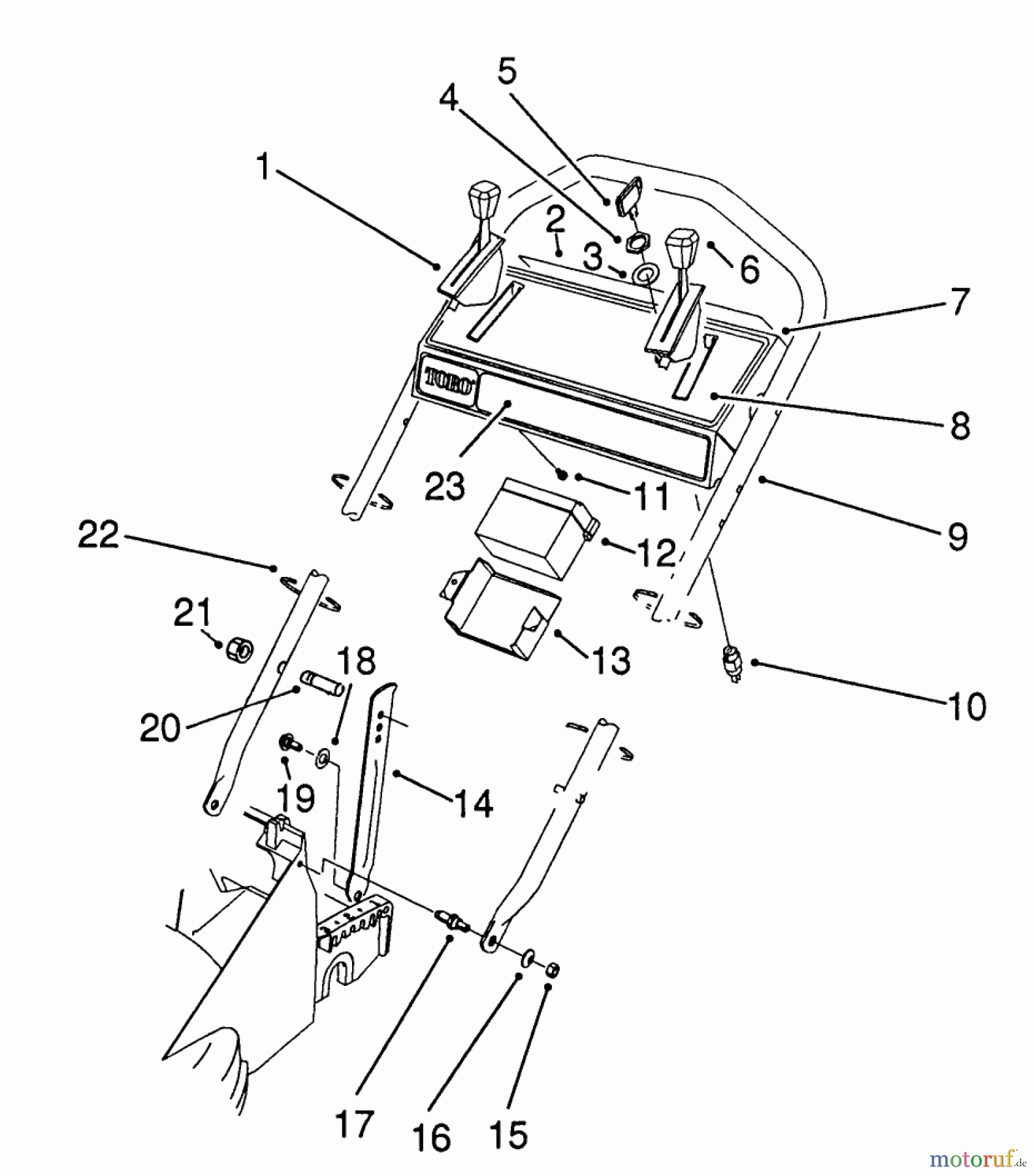  Toro Neu Mowers, Walk-Behind Seite 2 26626 - Toro Lawnmower, 1990 (0000001-0999999) HANDLE ASSEMBLY