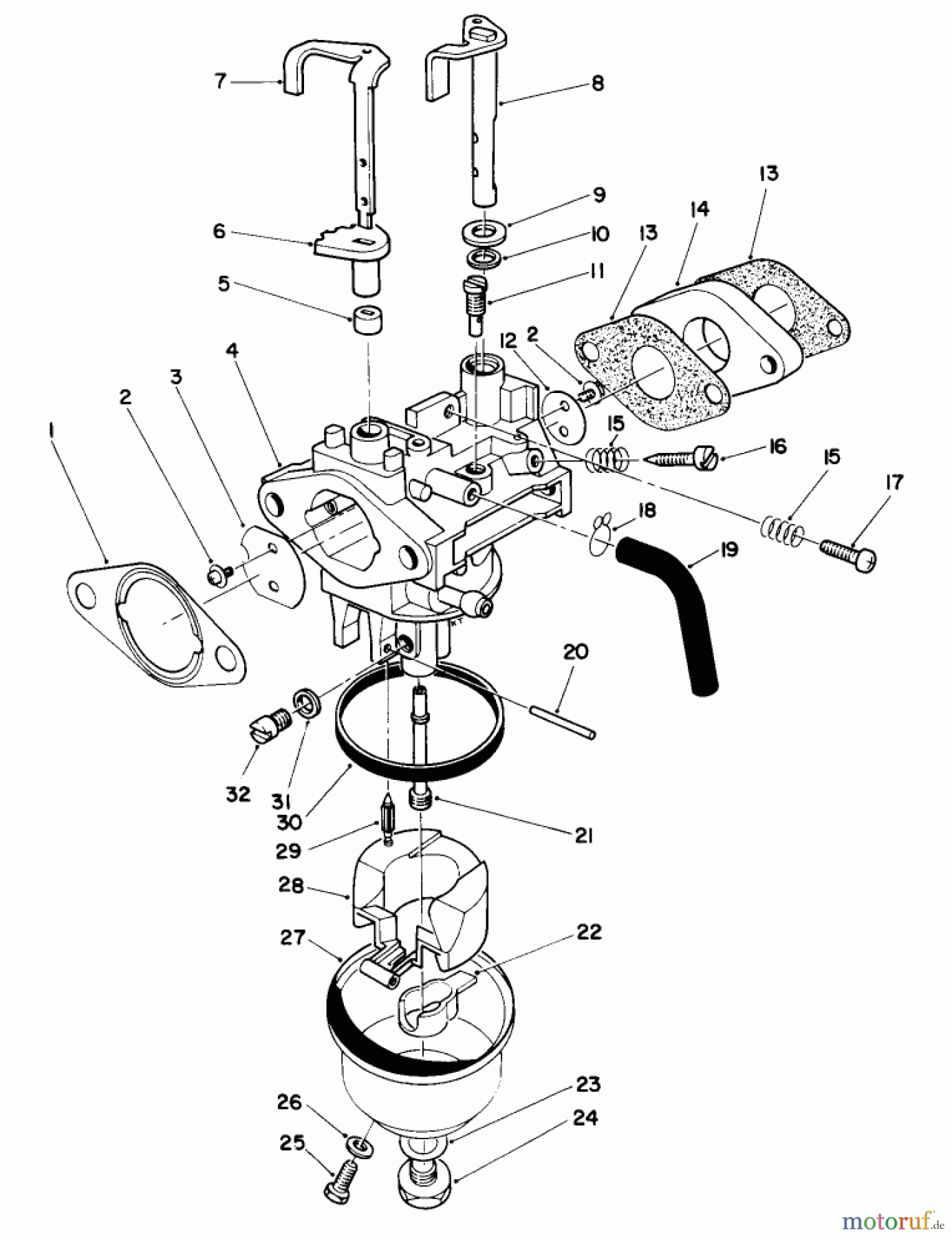  Toro Neu Mowers, Walk-Behind Seite 2 26625BG - Toro Lawnmower, 1991 (1000001-1999999) CARBURETOR ASSEMBLY (ENGINE NO. VML0-5)