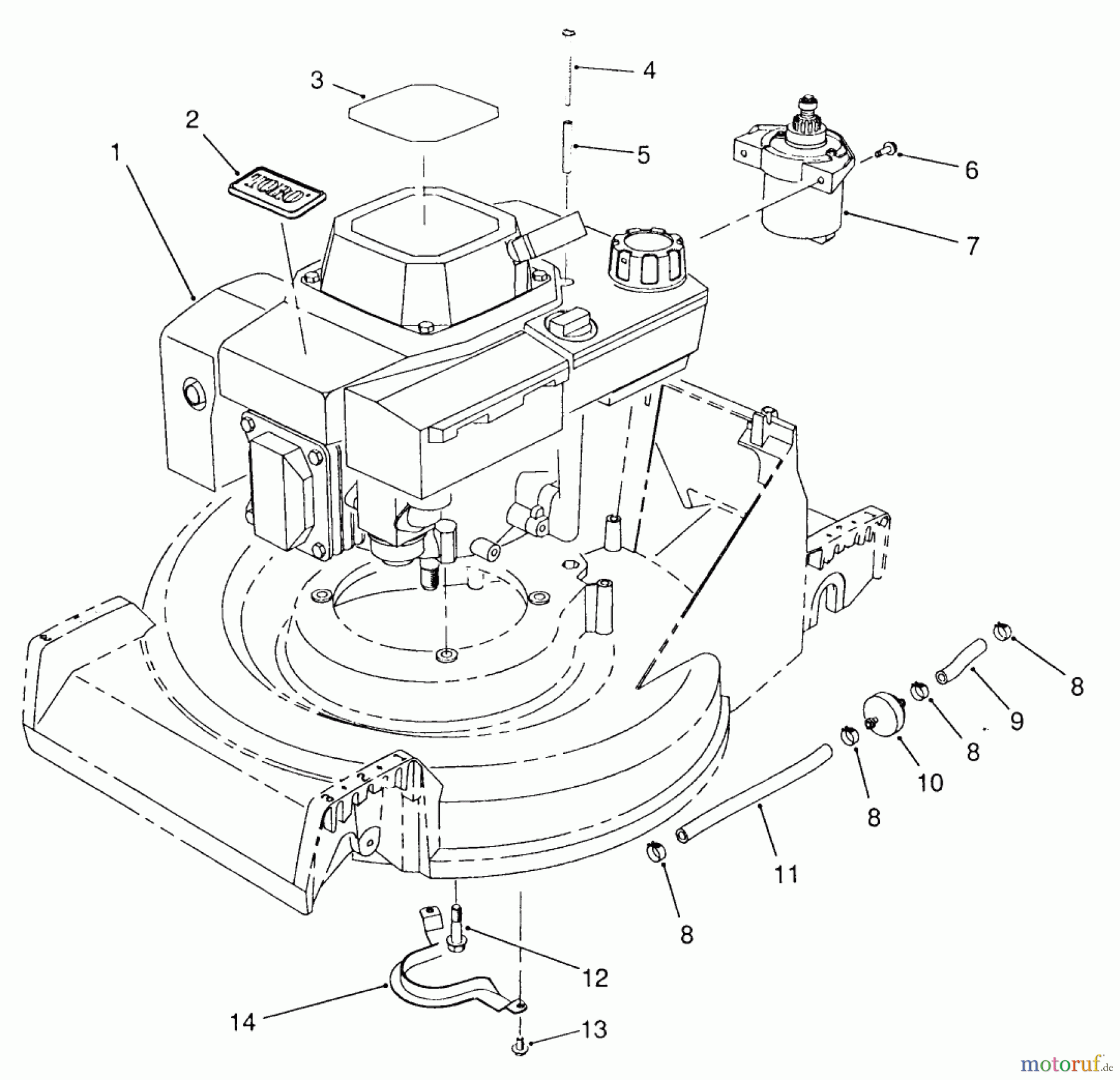  Toro Neu Mowers, Walk-Behind Seite 2 26625B - Toro Lawnmower, 1991 (1000001-1999999) ENGINE ASSEMBLY