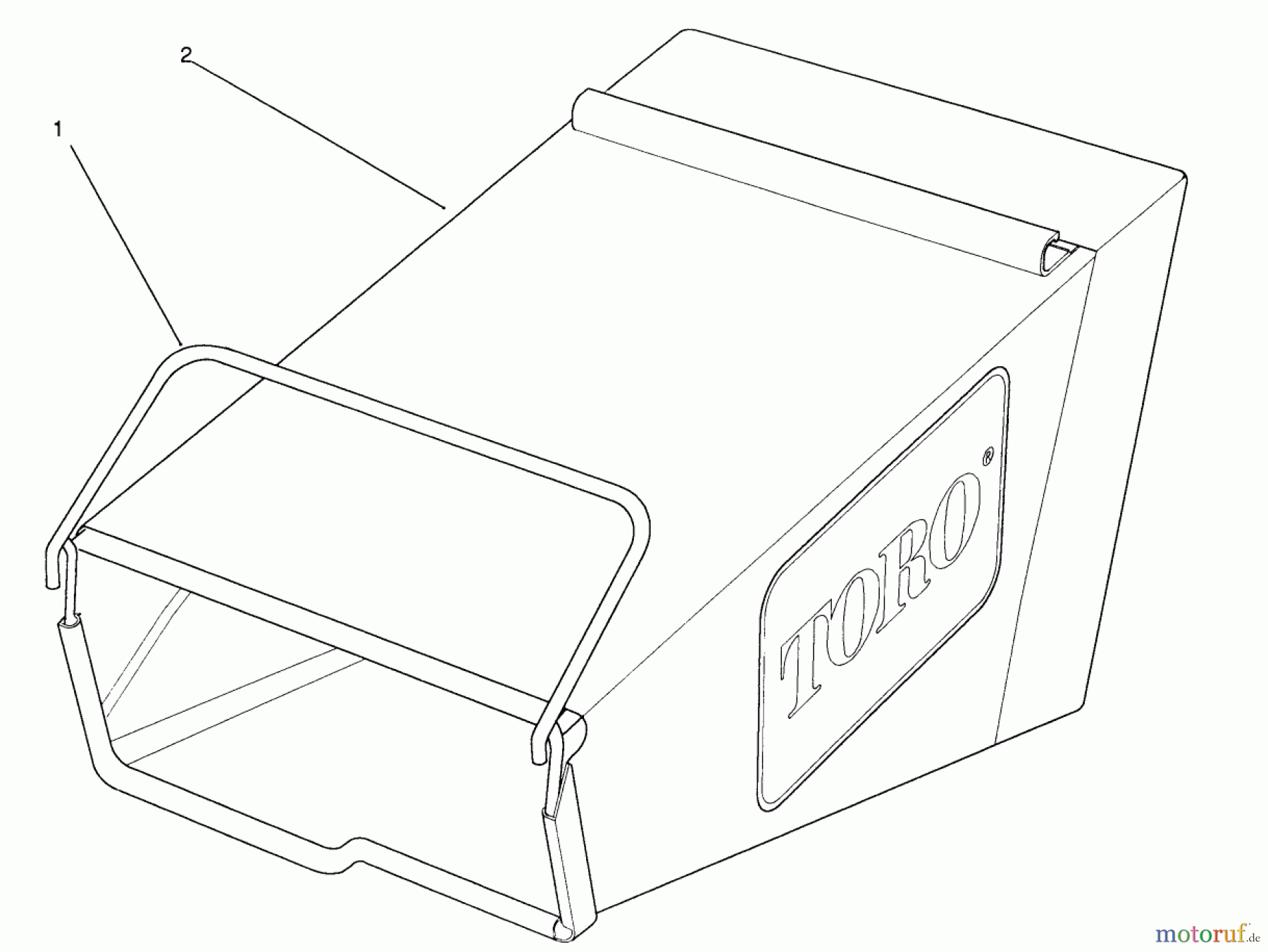  Toro Neu Mowers, Walk-Behind Seite 2 26625BG - Toro Lawnmower, 1991 (1000001-1999999) GRASS BAG ASSEMBLY MODEL 26625B SERIAL NOS. 1000363-& UP MODEL 26625BG SERIAL NOS.1000301 & UP
