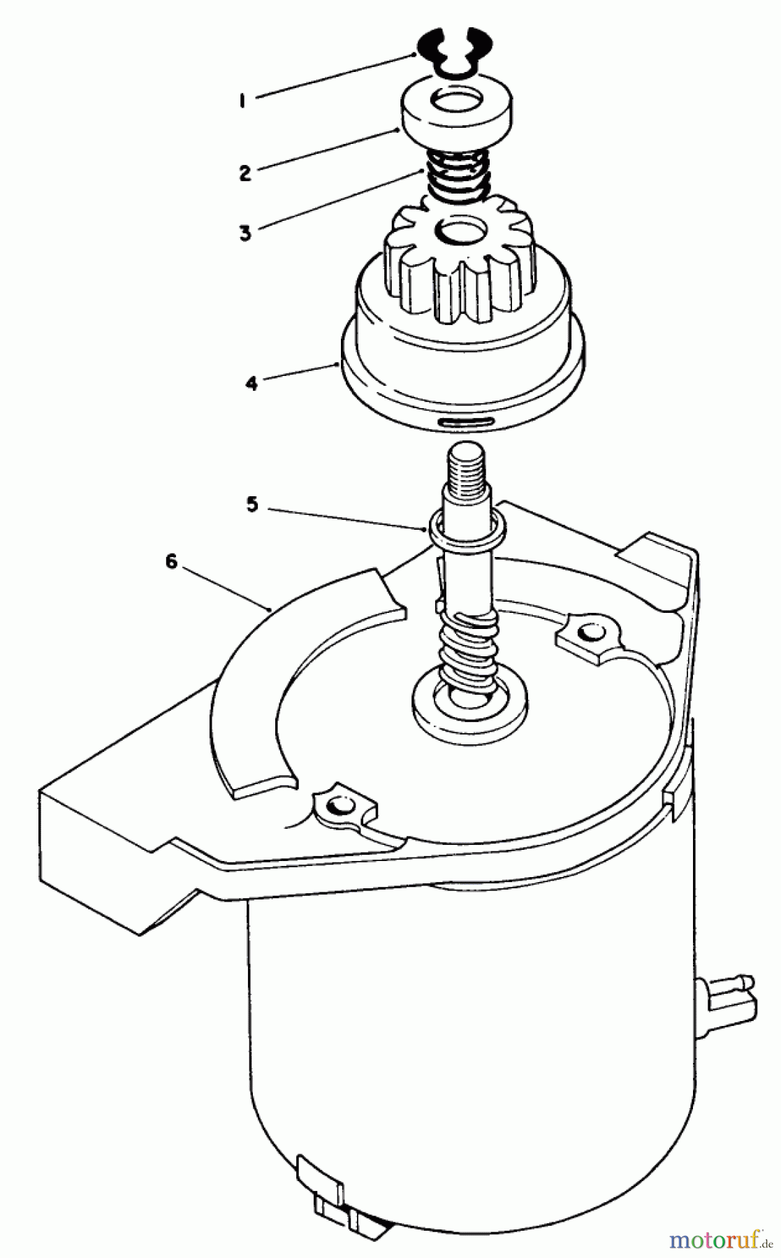  Toro Neu Mowers, Walk-Behind Seite 2 26626 - Toro Lawnmower, 1991 (1000001-1999999) STARTER MOTOR ASSEMBLY