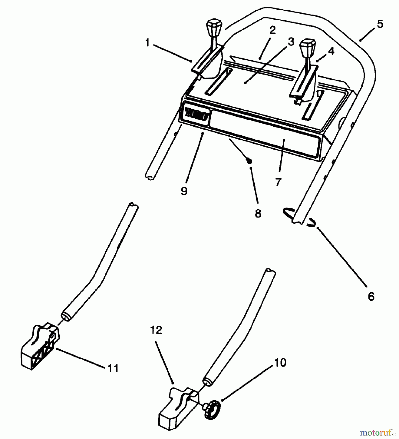  Toro Neu Mowers, Walk-Behind Seite 2 26630B - Toro Lawnmower, 1993 (3900001-3999999) HANDLE ASSEMBLY