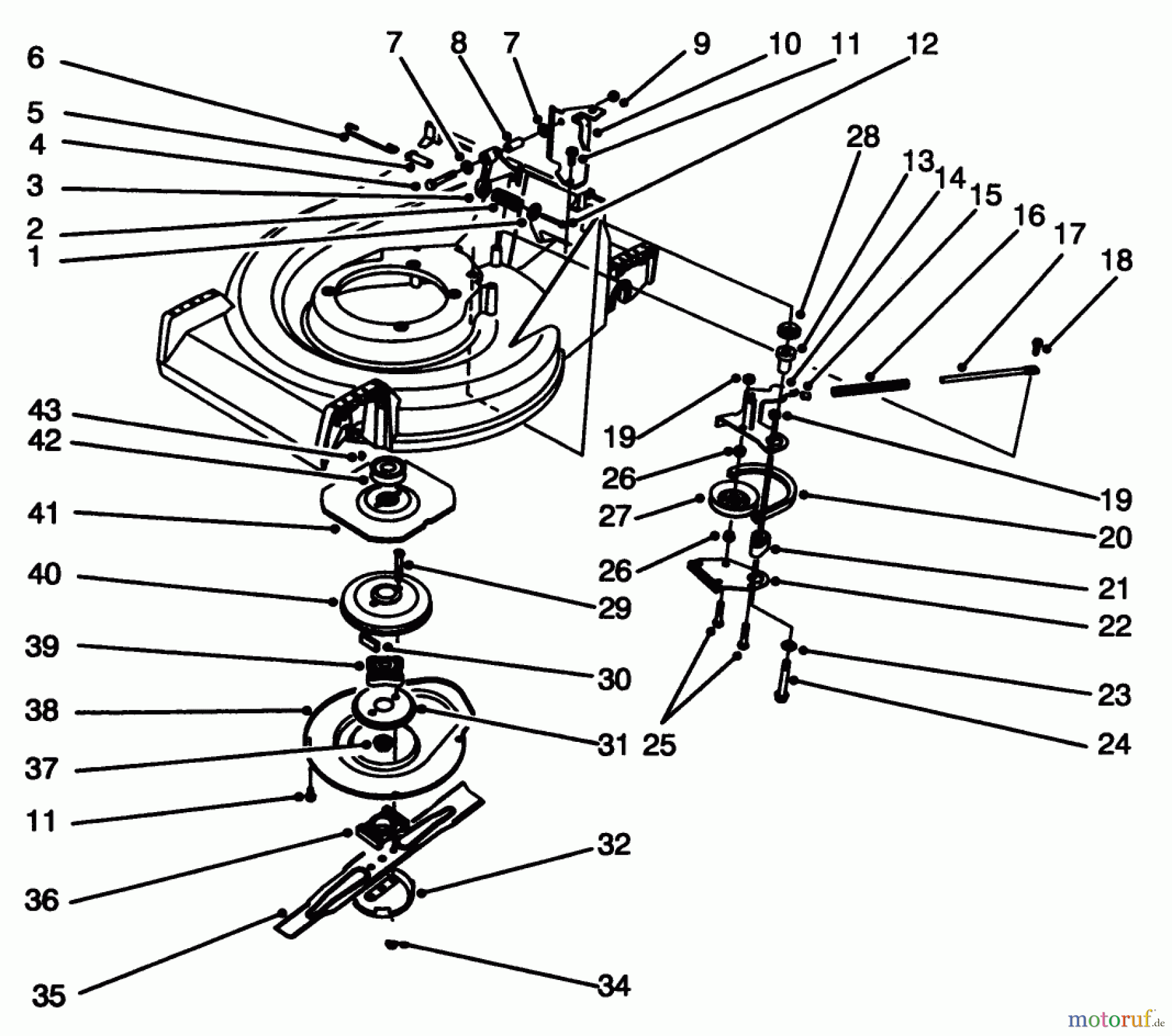  Toro Neu Mowers, Walk-Behind Seite 2 26631B - Toro Lawnmower, 1993 (3900001-3999999) BLADE BRAKE CLUTCH ASSEMBLY