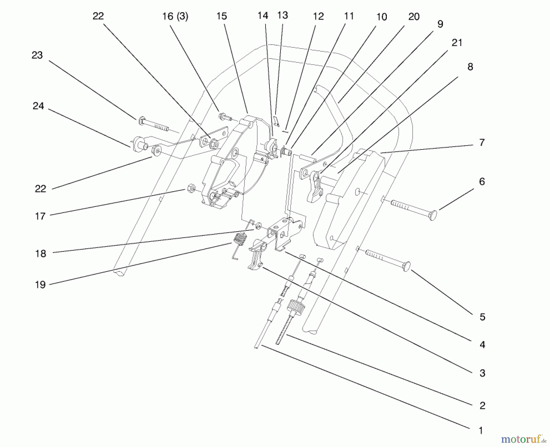  Toro Neu Mowers, Walk-Behind Seite 2 26633 - Toro Lawnmower, 1997 (7900001-7999999) TRACTION CONTROL ASSEMBLY