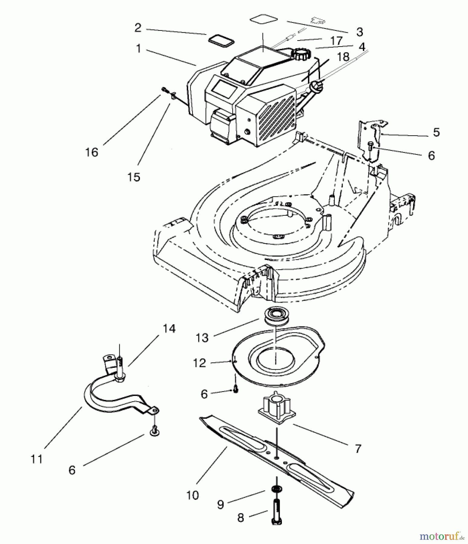  Toro Neu Mowers, Walk-Behind Seite 2 26636 - Toro Lawnmower, 1997 (7900001-7999999) ENGINE ASSEMBLY