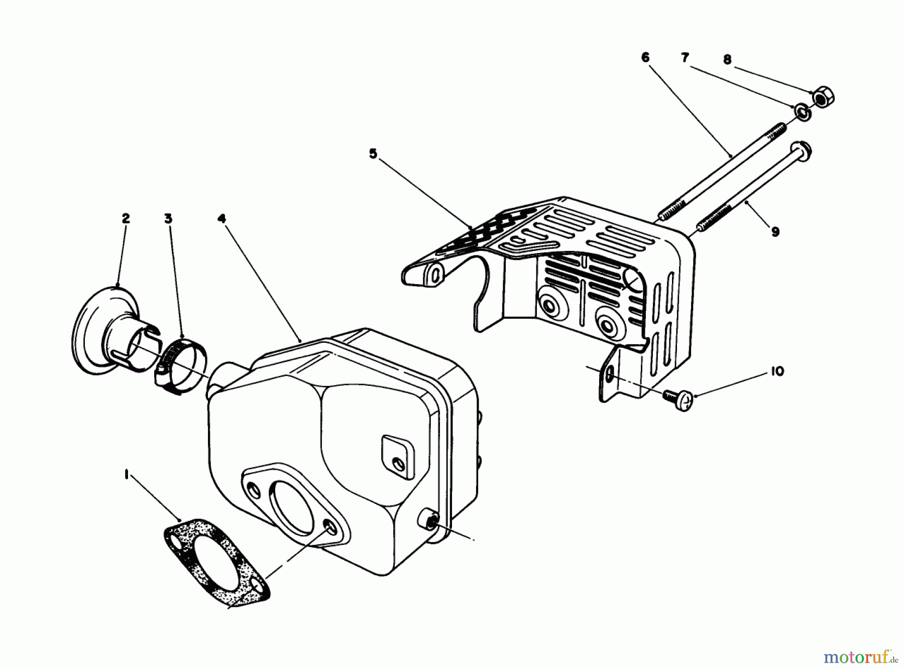  Toro Neu Mowers, Walk-Behind Seite 2 26640BC - Toro Lawnmower, 1995 (5900001-5999999) MUFFLER ASSEMBLY (MODEL NO. 47PR4-6)