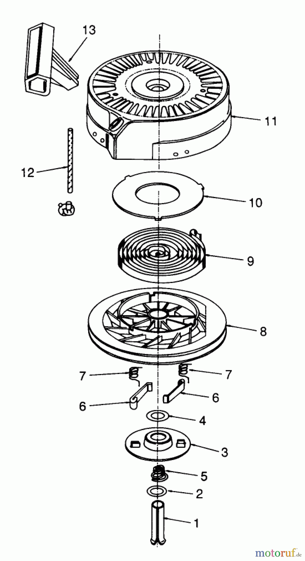  Toro Neu Mowers, Walk-Behind Seite 2 26651 - Toro Lawnmower, 1989 (9000001-9999999) REWIND STARTER TECUMSEH NO. 590621