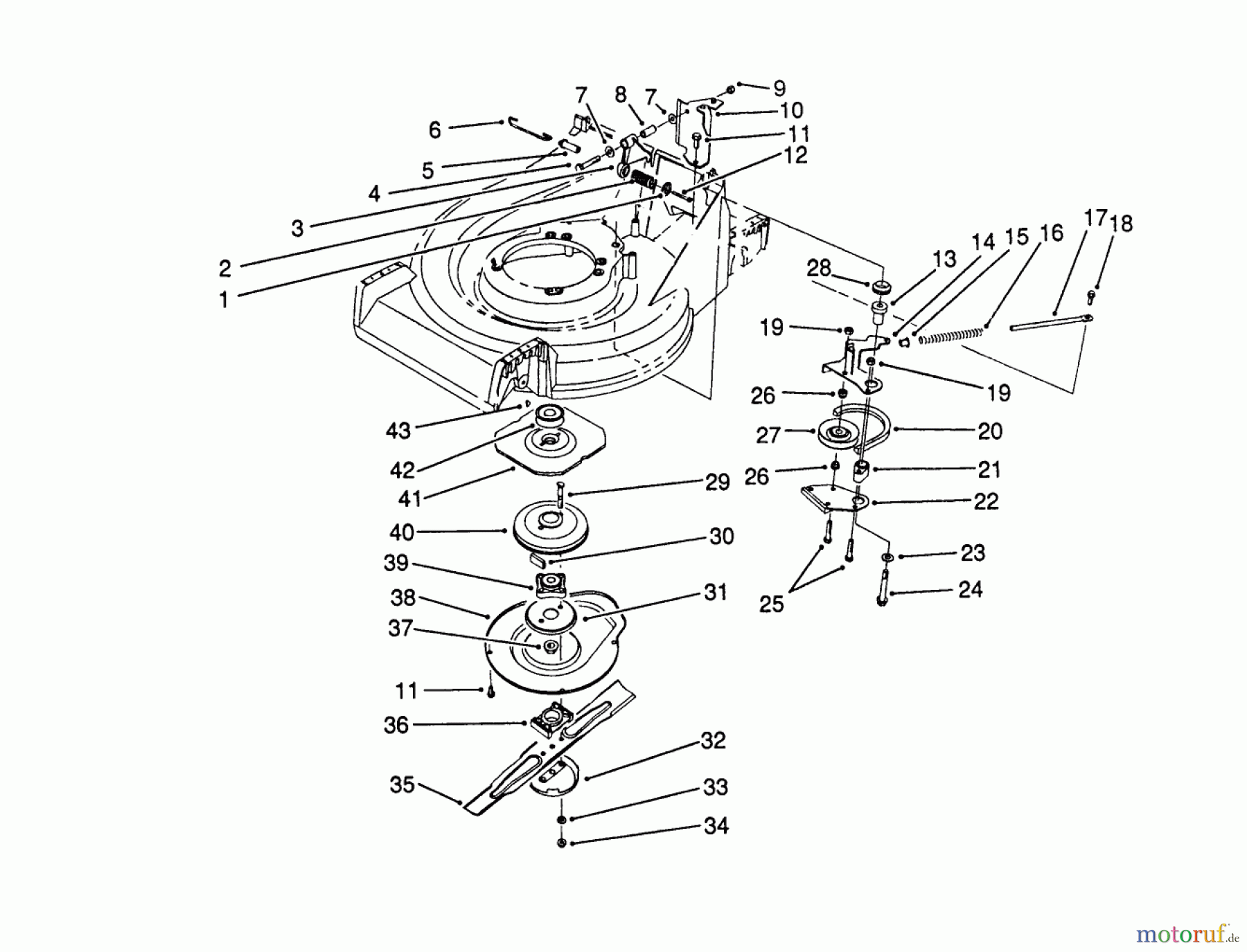  Toro Neu Mowers, Walk-Behind Seite 2 26682 - Toro Lawnmower, 1990 (0000001-0999999) BLADE BRAKE CLUTCH ASSEMBLY