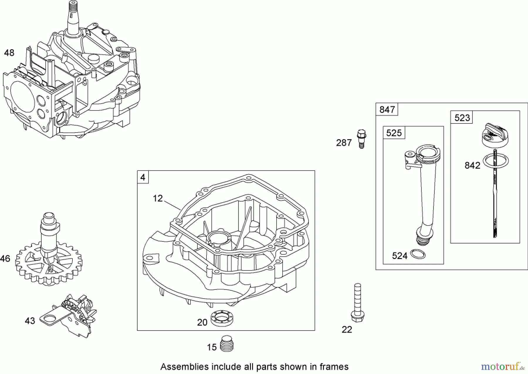  Toro Neu Mowers, Walk-Behind Seite 2 446E (R48) - Toro R48 Recycling Mower, 2009 (290000001-290999999) CRANKCASE ASSEMBLY BRIGGS AND STRATTON 126T02-1841-B1