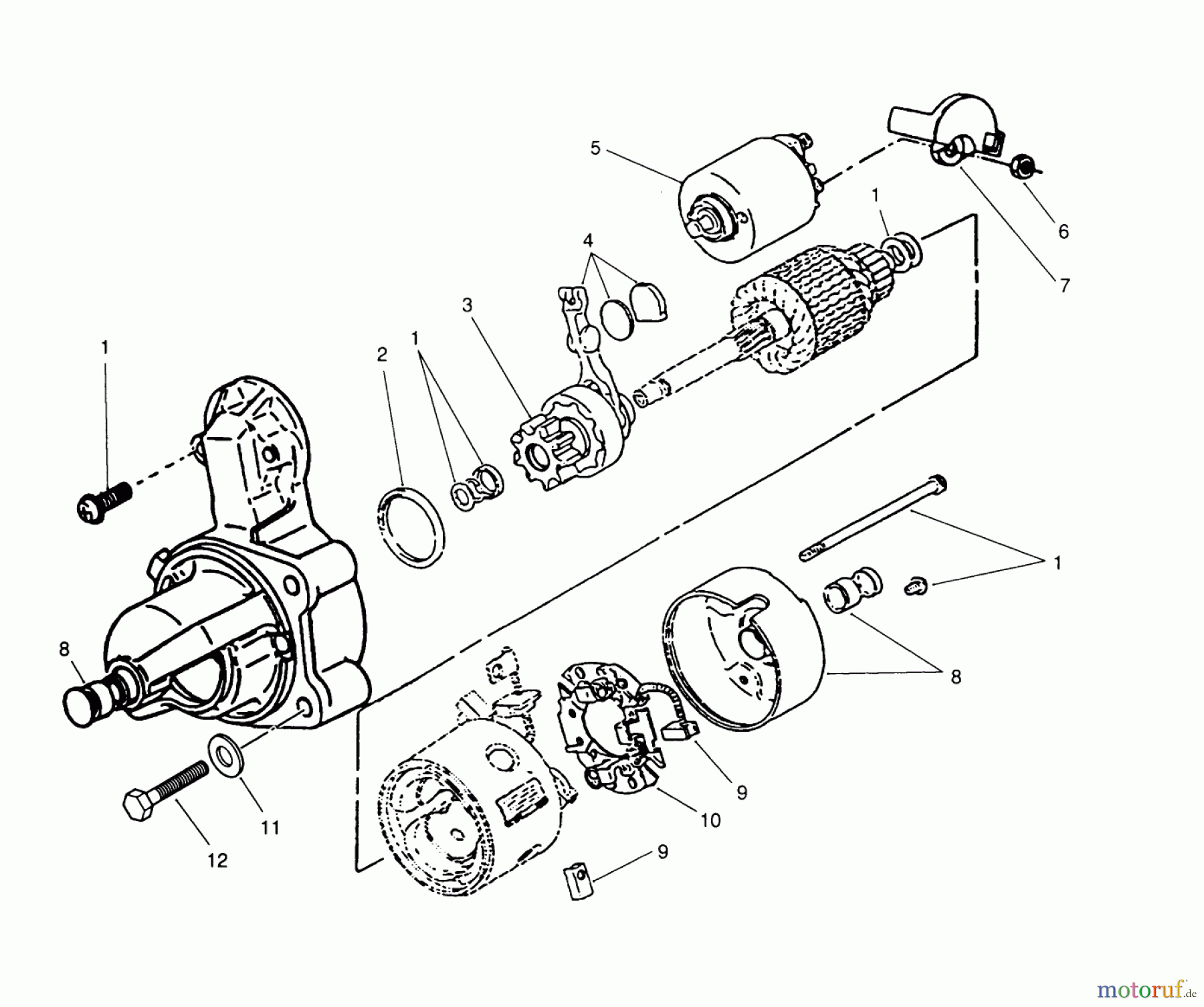  Toro Neu Mowers, Zero-Turn 74140 (724-Z) - Toro 724-Z Tractor, 1993 (39000001-39999999) STARTER