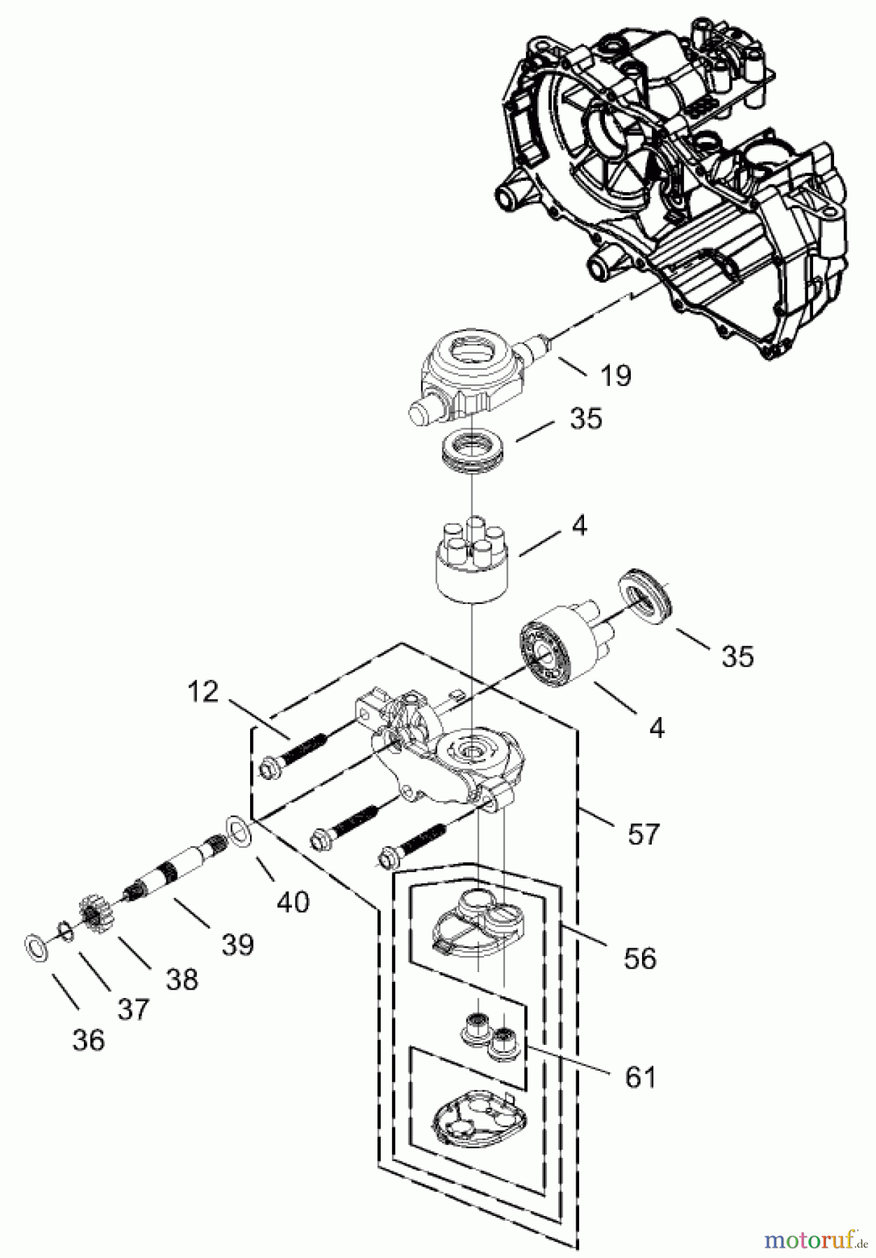  Toro Neu Mowers, Zero-Turn 74325 (16-42Z) - Toro 16-42Z TimeCutter Z Riding Mower, 2003 (230000001-230999999) CYLINDER BLOCK ASSEMBLY RH HYDROSTAT NO. 105-3491