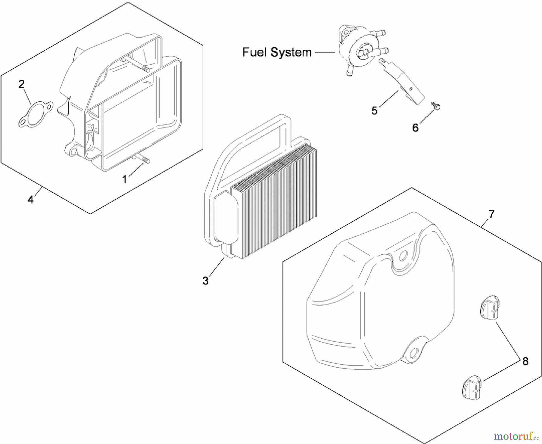  Toro Neu Mowers, Zero-Turn 74363 (Z4200) - Toro TimeCutter Z4220 Riding Mower, 2009 (290000505-290999999) AIR INTAKE AND FILTRATION ASSEMBLY KOHLER SV610-0211