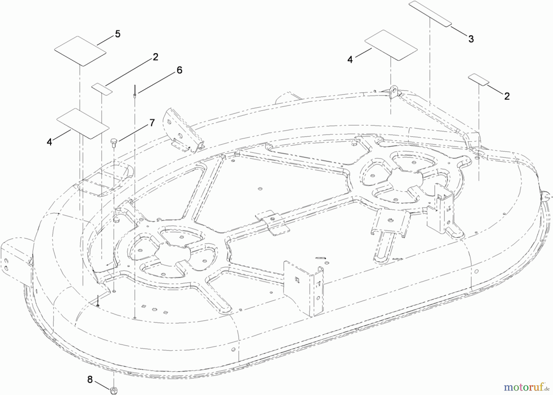  Toro Neu Mowers, Zero-Turn 74381 (Z4202) - Toro TimeCutter Z4202 Riding Mower, 2009 (290000211-290999999) 42 INCH DECK ASSEMBLY NO. 117-1290