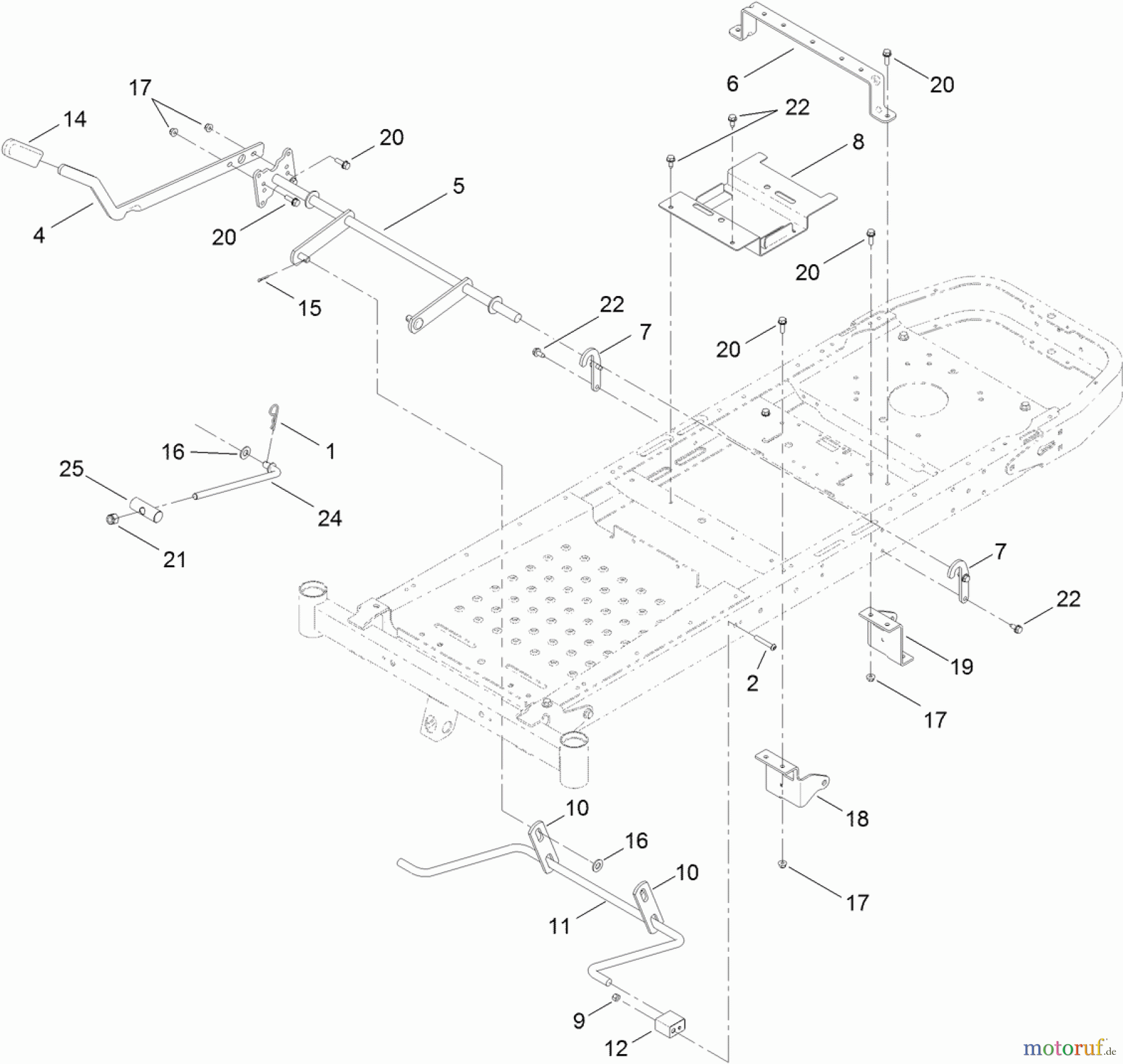  Toro Neu Mowers, Zero-Turn 74388 (ZS 3200S) - Toro TimeCutter ZS 3200S Riding Mower, 2012 (SN 312000001-312999999) DECK LIFT ASSEMBLY