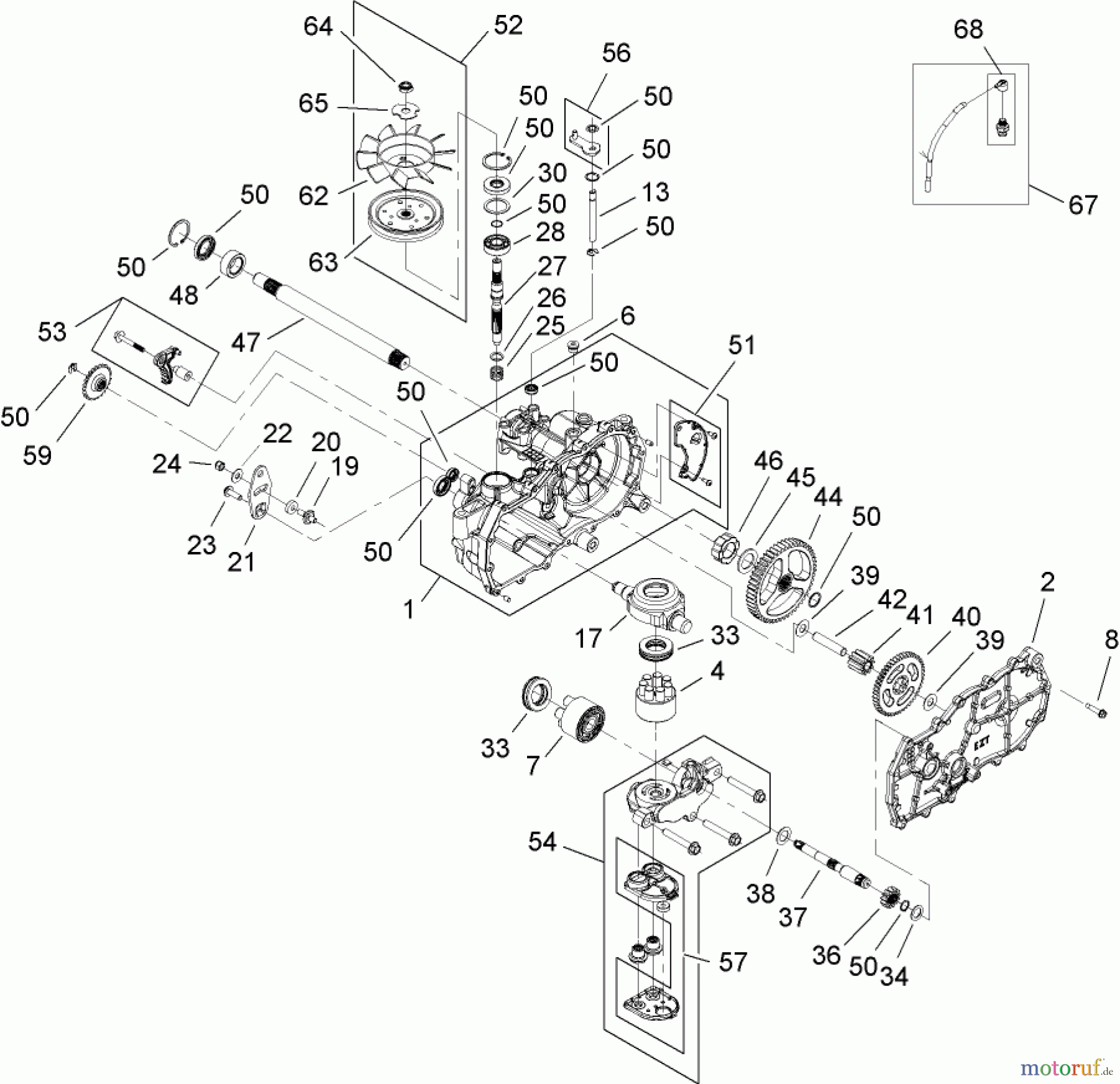  Toro Neu Mowers, Zero-Turn 74391 (Z5000) - Toro TimeCutter Z5000 Riding Mower, 2008 (280000001-280999999) RH HYDRO DRIVE ASSEMBLY NO. 110-6771