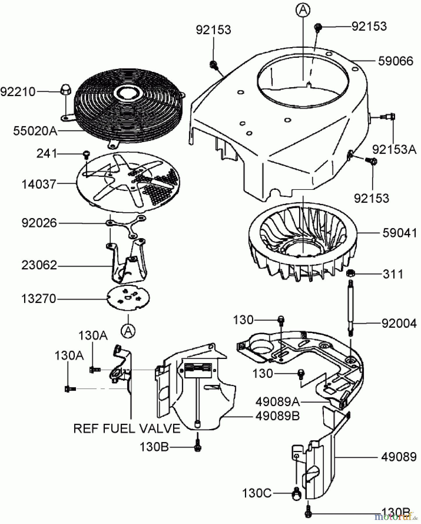  Toro Neu Mowers, Zero-Turn 74406 (ZX440) - Toro TimeCutter ZX440 Riding Mower, 2006 (260000241-260999999) COOLING EQUIPMENT ASSEMBLY KAWASAKI FH541V-BS50-R