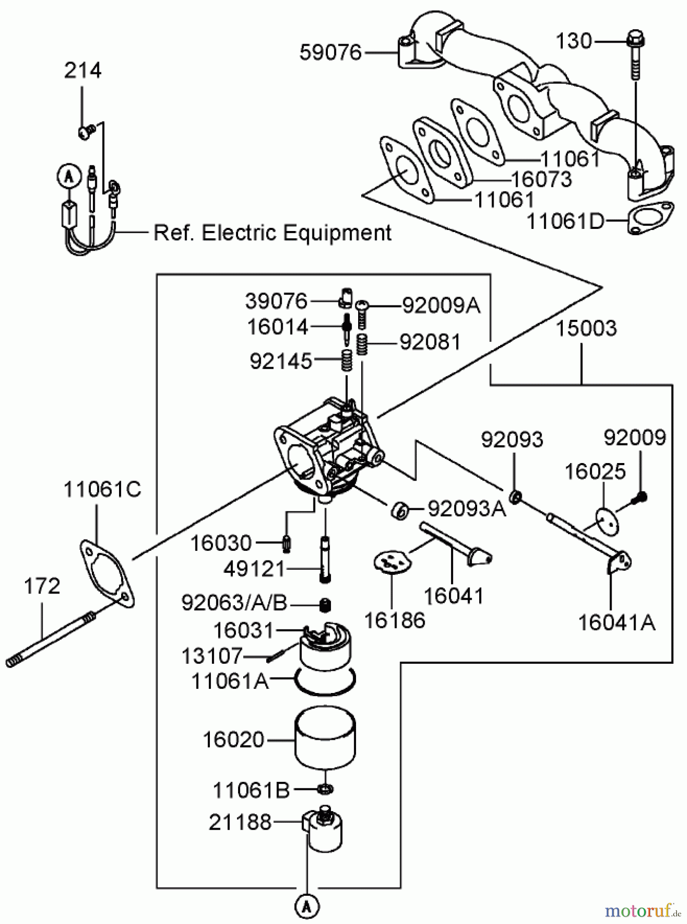  Toro Neu Mowers, Zero-Turn 74407 (ZX525) - Toro TimeCutter ZX525 Riding Mower, 2005 (250000001-250999999) CARBURETOR ASSEMBLY KAWASAKI FH541V-AS50