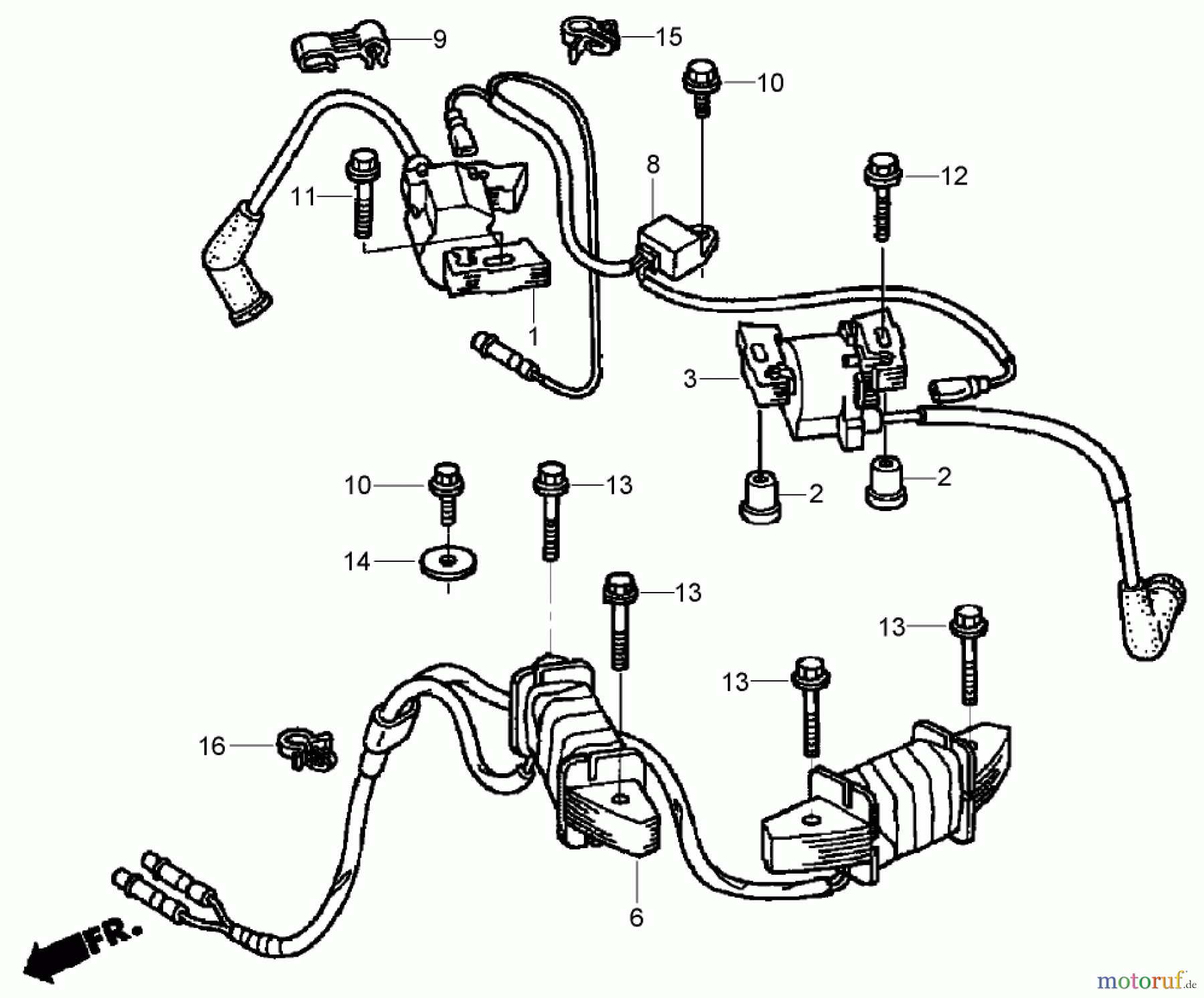  Toro Neu Mowers, Zero-Turn 74434 (ZD530) - Toro TimeCutter ZD530 Riding Mower, 2007 (270000001-270999999) IGNITION COIL ASSEMBLY HONDA GXV530 EXA2