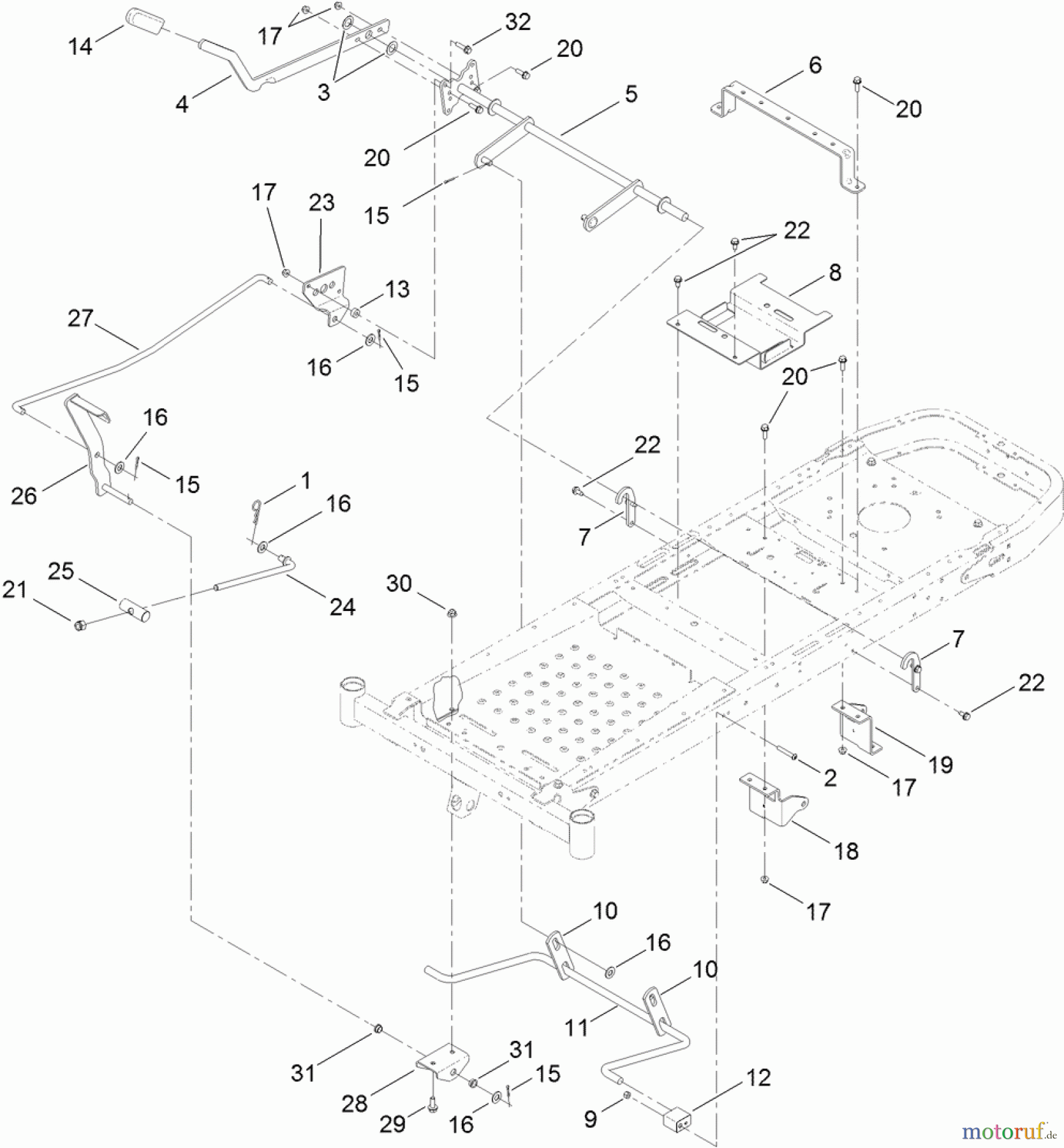  Toro Neu Mowers, Zero-Turn 74626 (4260) - Toro TimeCutter SS 4260 Riding Mower, 2012 (SN 312000001-312999999) DECK LIFT ASSEMBLY