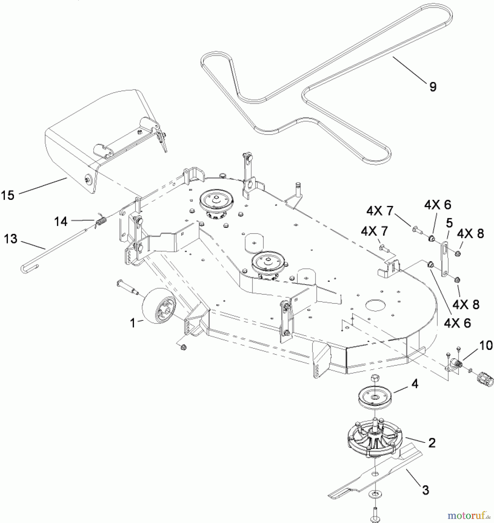  Toro Neu Mowers, Zero-Turn 74816 (Z4800) - Toro TITAN Z4800 Zero-Turn-Radius Riding Mower, 2008 (280000001-280999999) 48 INCH DECK AND DISCHARGE ASSEMBLY