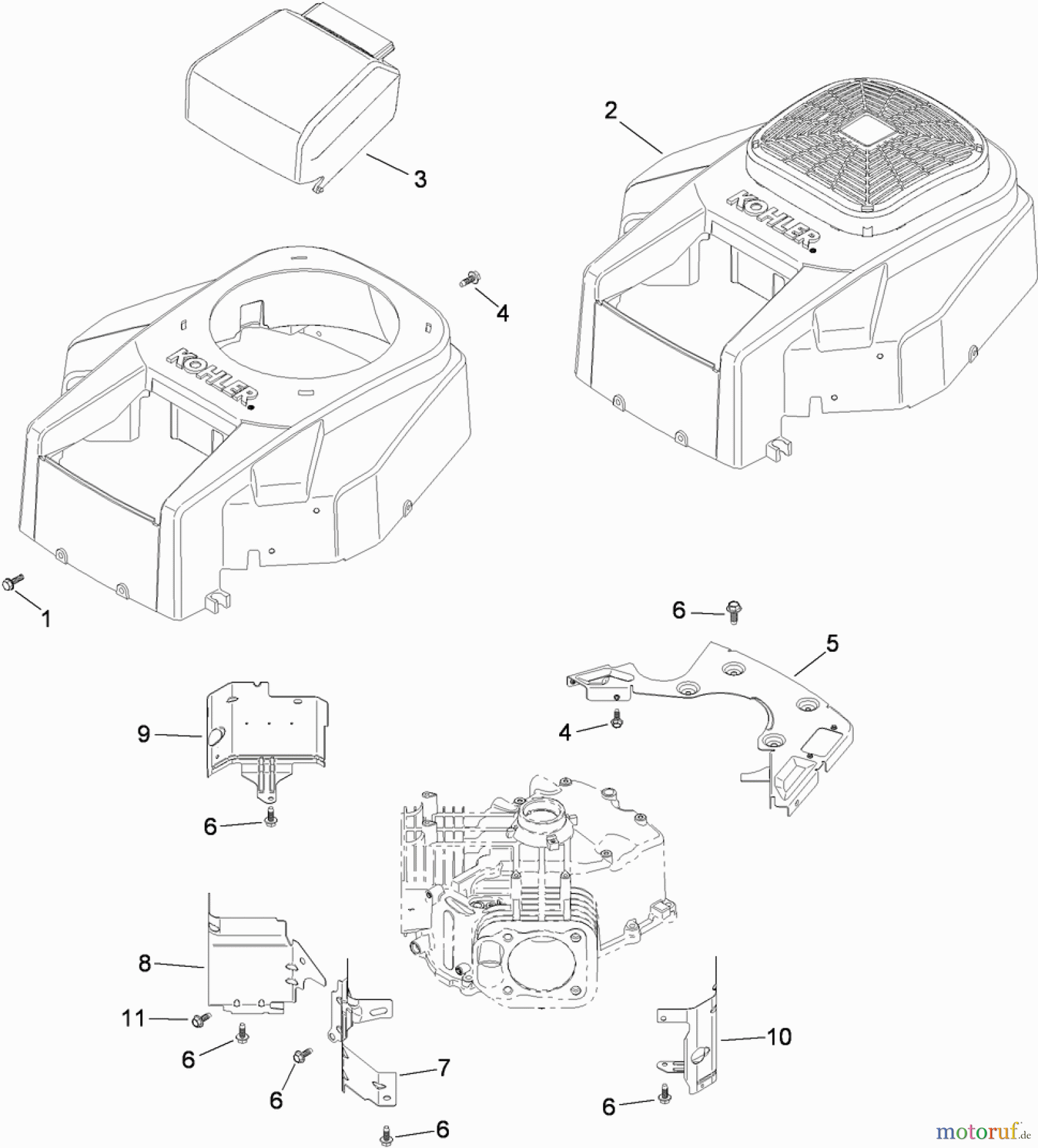  Toro Neu Mowers, Zero-Turn 74822 (ZX5400) - Toro TITAN ZX5400 Zero-Turn-Radius Riding Mower, 2009 (290000001-290999999) BLOWER HOUSING ASSEMBLY KOHLER SV820-0015