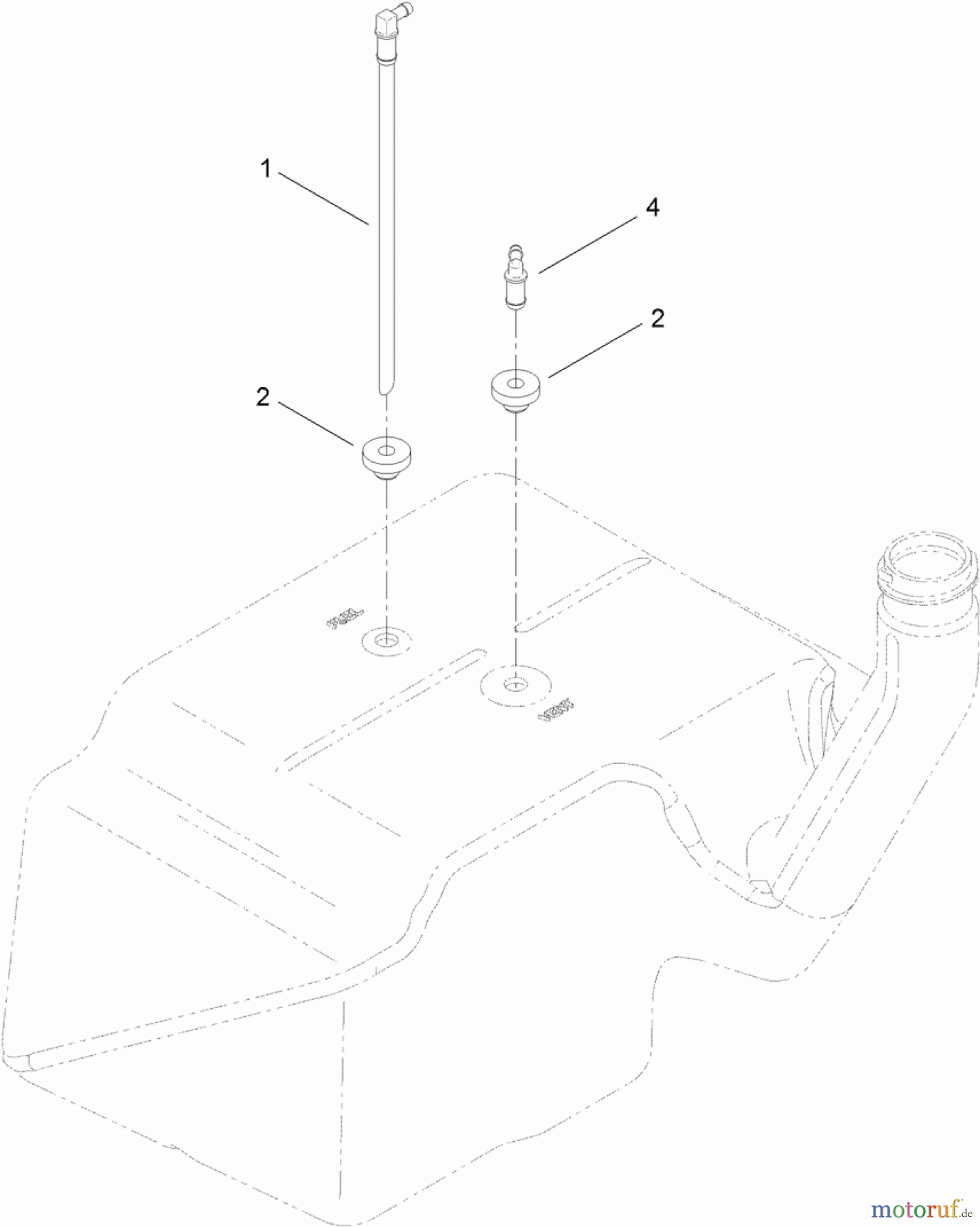  Toro Neu Mowers, Zero-Turn 74841 (ZX4820) - Toro TITAN ZX4820 Zero-Turn-Radius Riding Mower, 2012 (SN 312000001-312999999) MULTI LAYER FUEL TANK ASSEMBLY NO. 117-7352