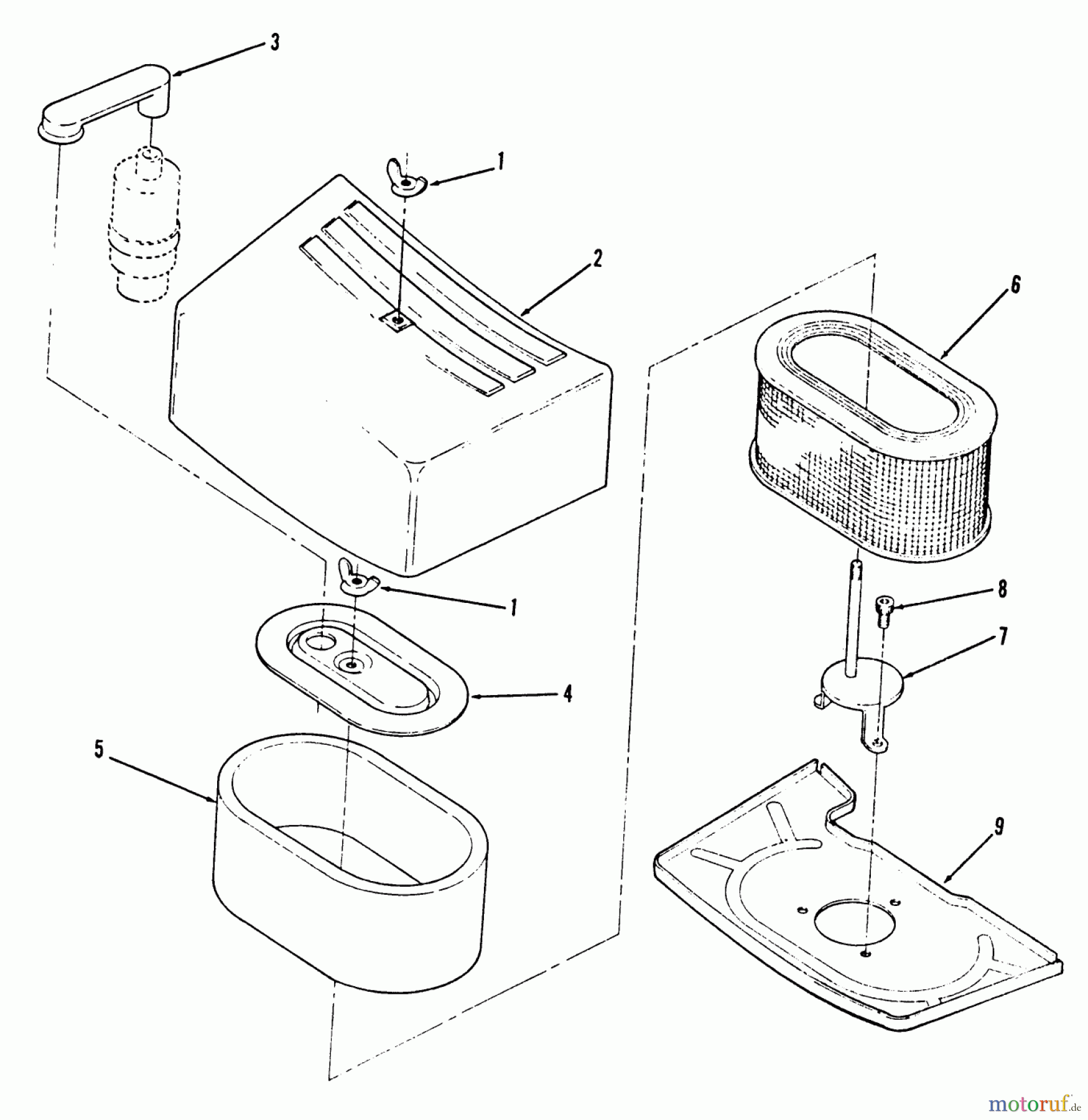  Toro Neu Mowers, Zero-Turn Y1-16OE01 (616-Z) - Toro 616-Z Tractor, 1989 SECTION 9-AIR CLEANER