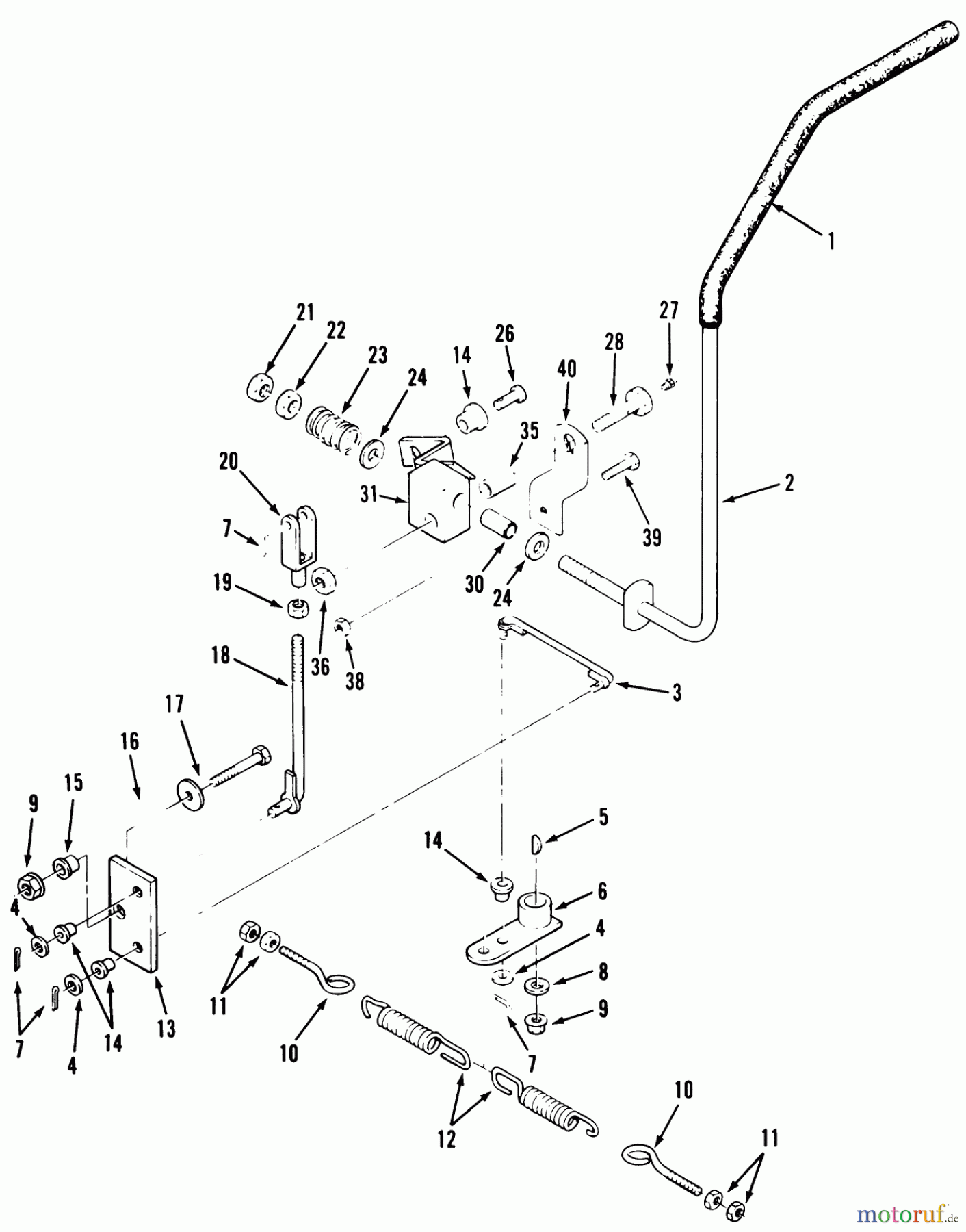  Toro Neu Mowers, Zero-Turn Z1-24OE04 (724-Z) - Toro 724-Z Tractor, 1991 (1000001-1999999) TRANSMISSION DRIVE LINKAGE