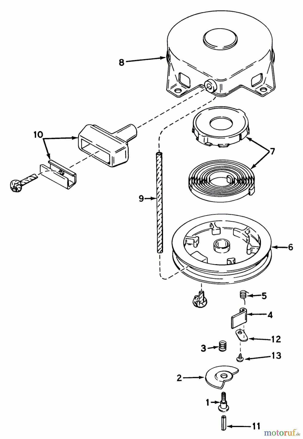  Toro Neu Snow Blowers/Snow Throwers Seite 1 31304 - Toro Snowhound, 1974 (4000001-4999999) REWIND STARTER NO. 590473