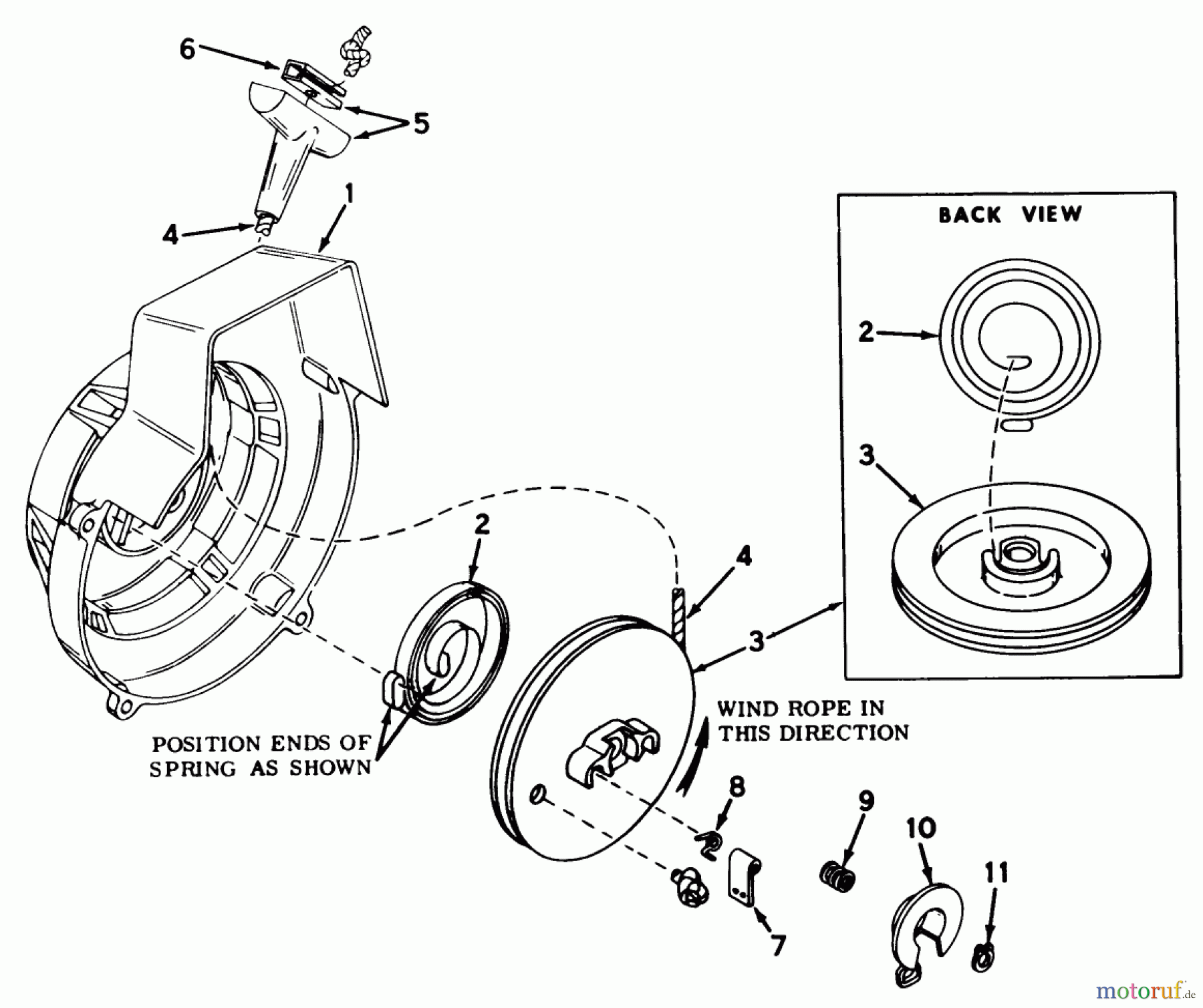  Toro Neu Snow Blowers/Snow Throwers Seite 1 31506 - Toro Snowmaster, 1977 (7000001-7999999) SHROUD AND REWIND STARTER NO. 590464A