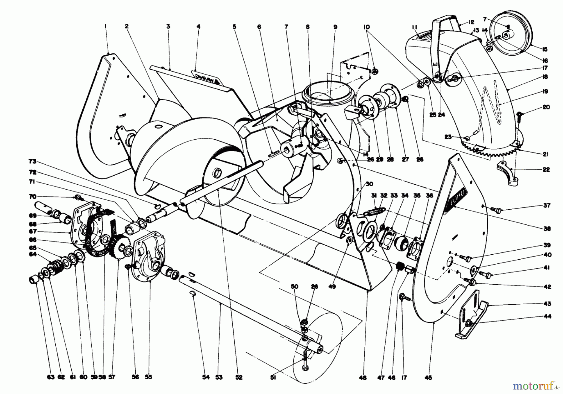  Toro Neu Snow Blowers/Snow Throwers Seite 1 31625 (524) - Toro 524 Snowthrower, 1977 (7000001-7999999) AUGER ASSEMBLY