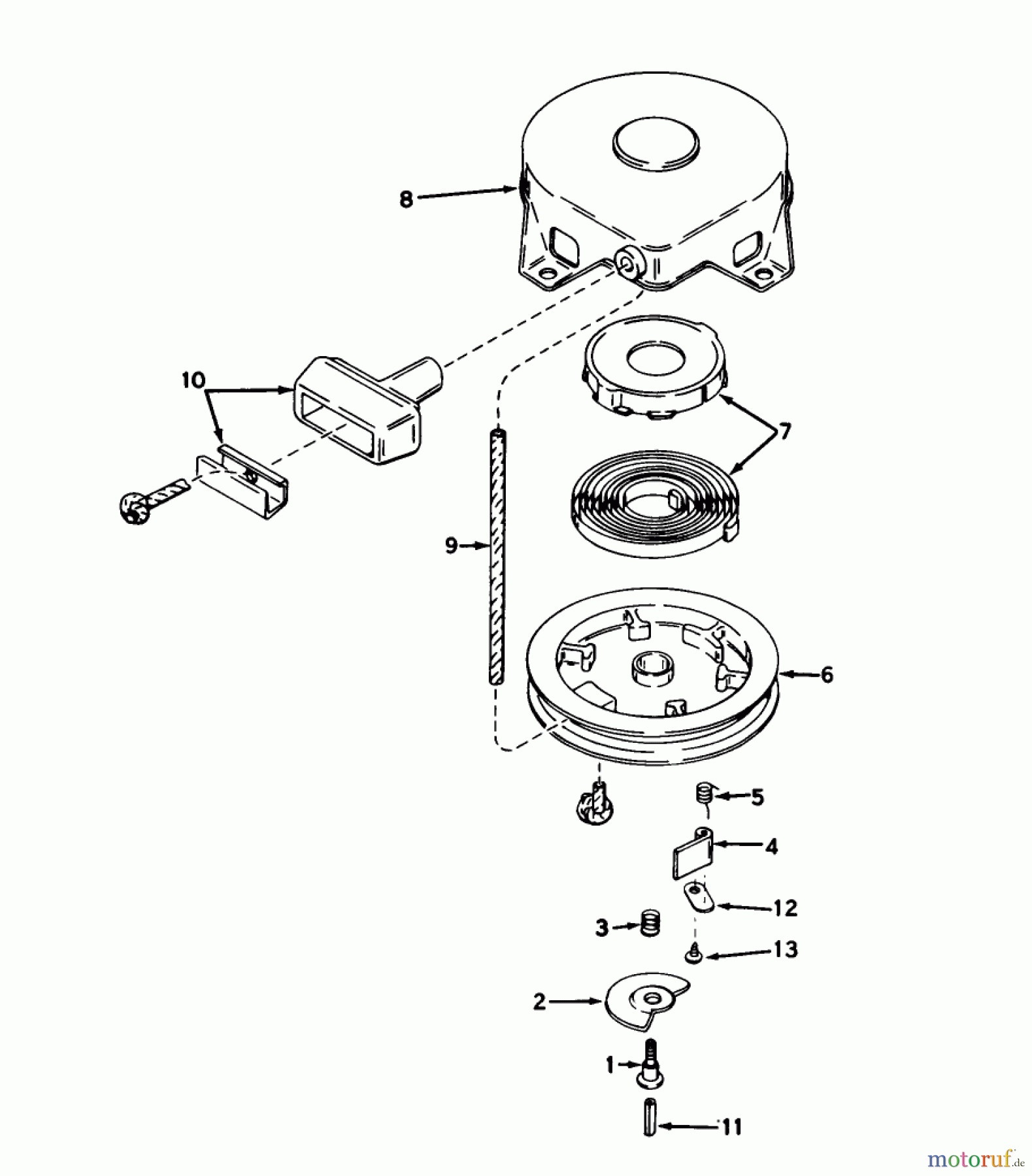  Toro Neu Snow Blowers/Snow Throwers Seite 1 31677 (724) - Toro 724 Snowthrower, 1977 (7000001-7999999) REWIND STARTER NO. 590473 (5 AND 7 H.P. SNOWTHROWER MODEL NOS. 31625 AND 31677)