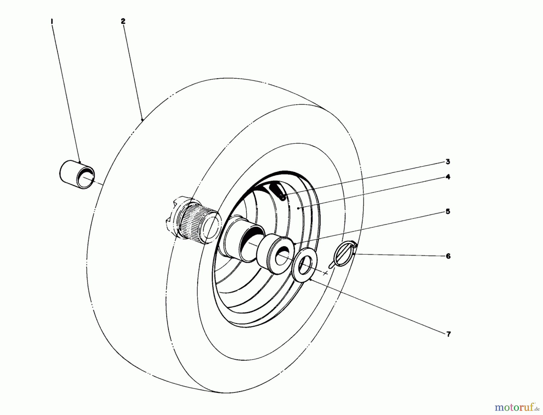  Toro Neu Snow Blowers/Snow Throwers Seite 1 31995 (1032) - Toro 1032 Snowthrower, 1976 (6000001-6999999) WHEEL ASSEMBLY