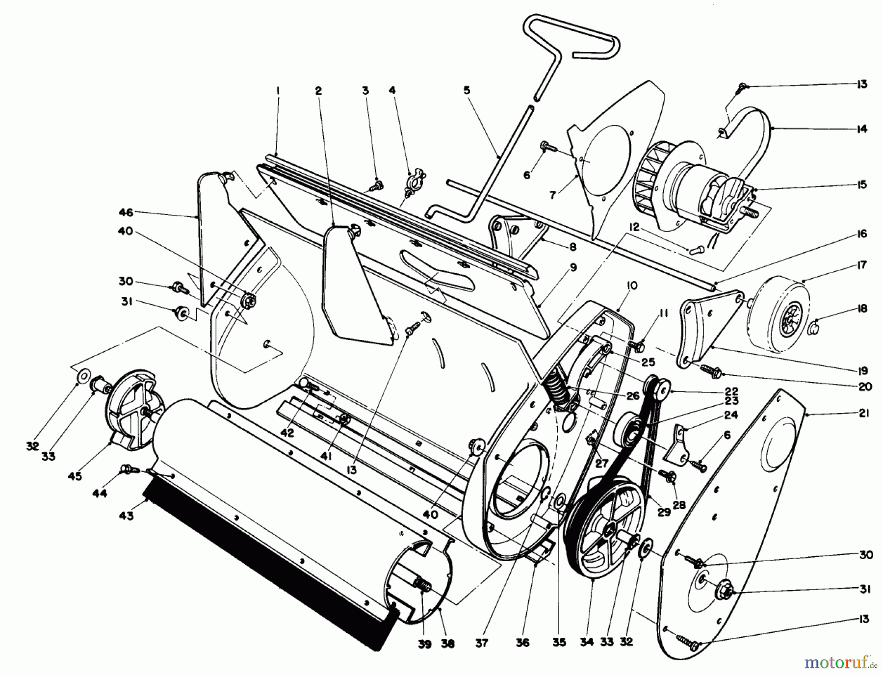  Toro Neu Snow Blowers/Snow Throwers Seite 1 38000 (S-120) - Toro S-120 Snowthrower, 1990 (0000001-0999999) LOWER MAIN FRAME ASSEMBLY