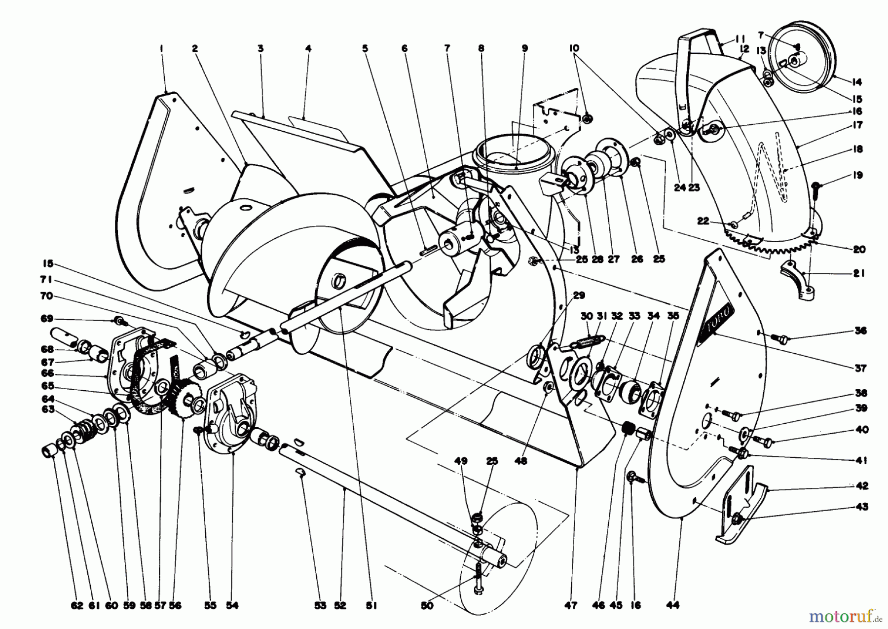  Toro Neu Snow Blowers/Snow Throwers Seite 1 38050 (724) - Toro 724 Snowthrower, 1979 (9000001-9999999) AUGER ASSEMBLY