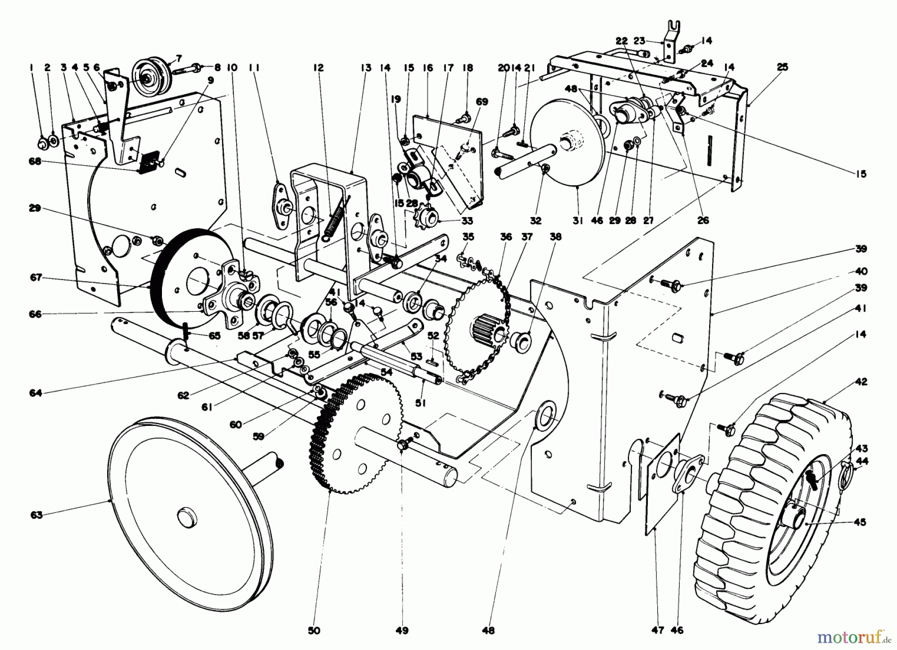  Toro Neu Snow Blowers/Snow Throwers Seite 1 38050 (724) - Toro 724 Snowthrower, 1979 (9000001-9999999) TRACTION ASSEMBLY