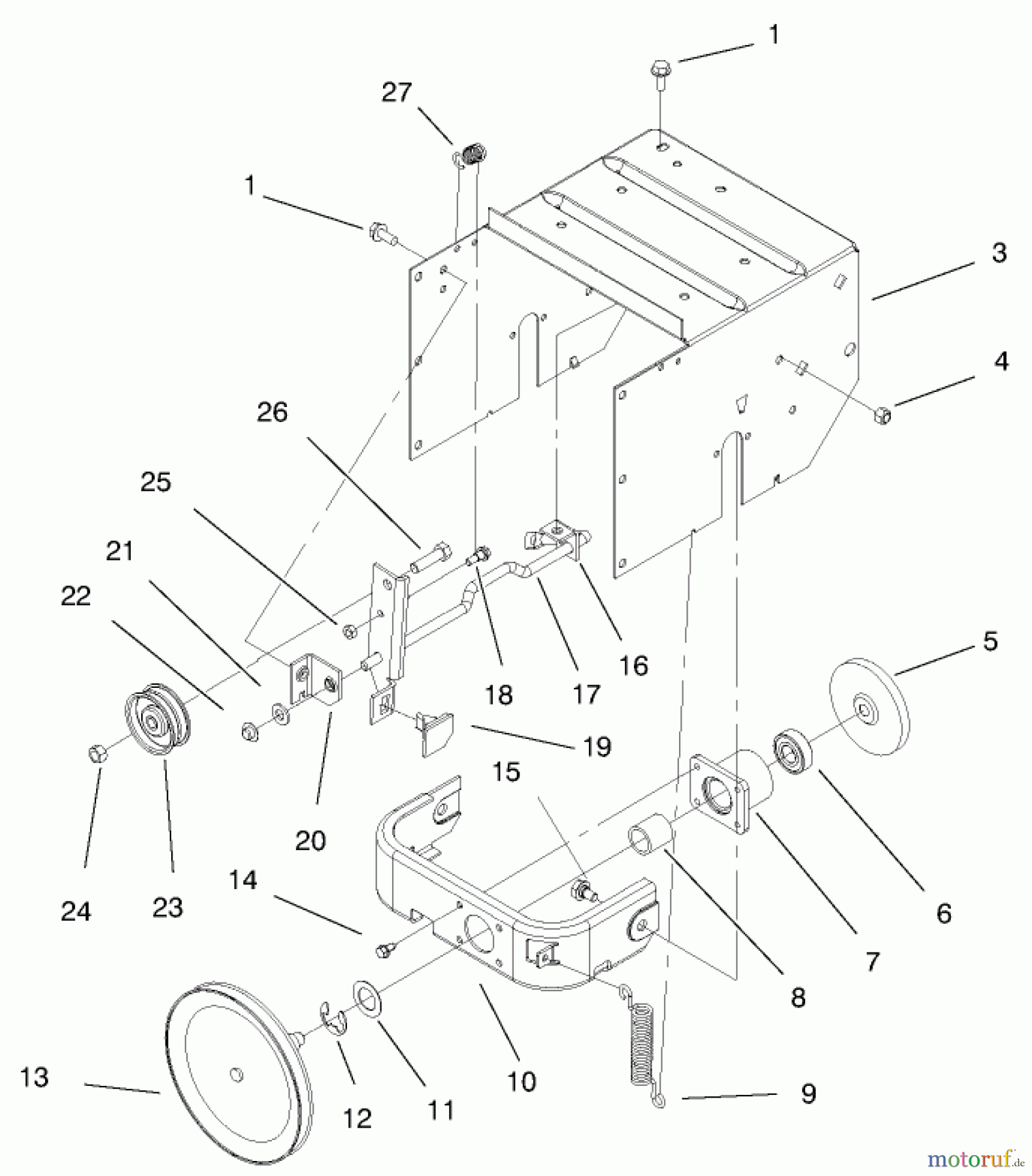  Toro Neu Snow Blowers/Snow Throwers Seite 1 38051 (522) - Toro 522 Snowthrower, 2000 (200000001-200999999) TRACTION ASSEMBLY #1