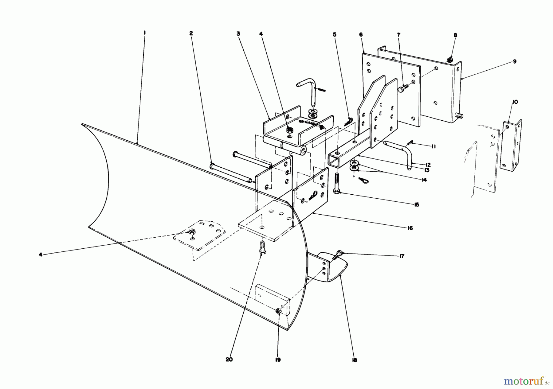  Toro Neu Snow Blowers/Snow Throwers Seite 1 38052 (521) - Toro 521 Snowthrower, 1987 (7000001-7999999) GRADER BLADE ASSEMBLY MODEL 59099 (OPTIONAL)