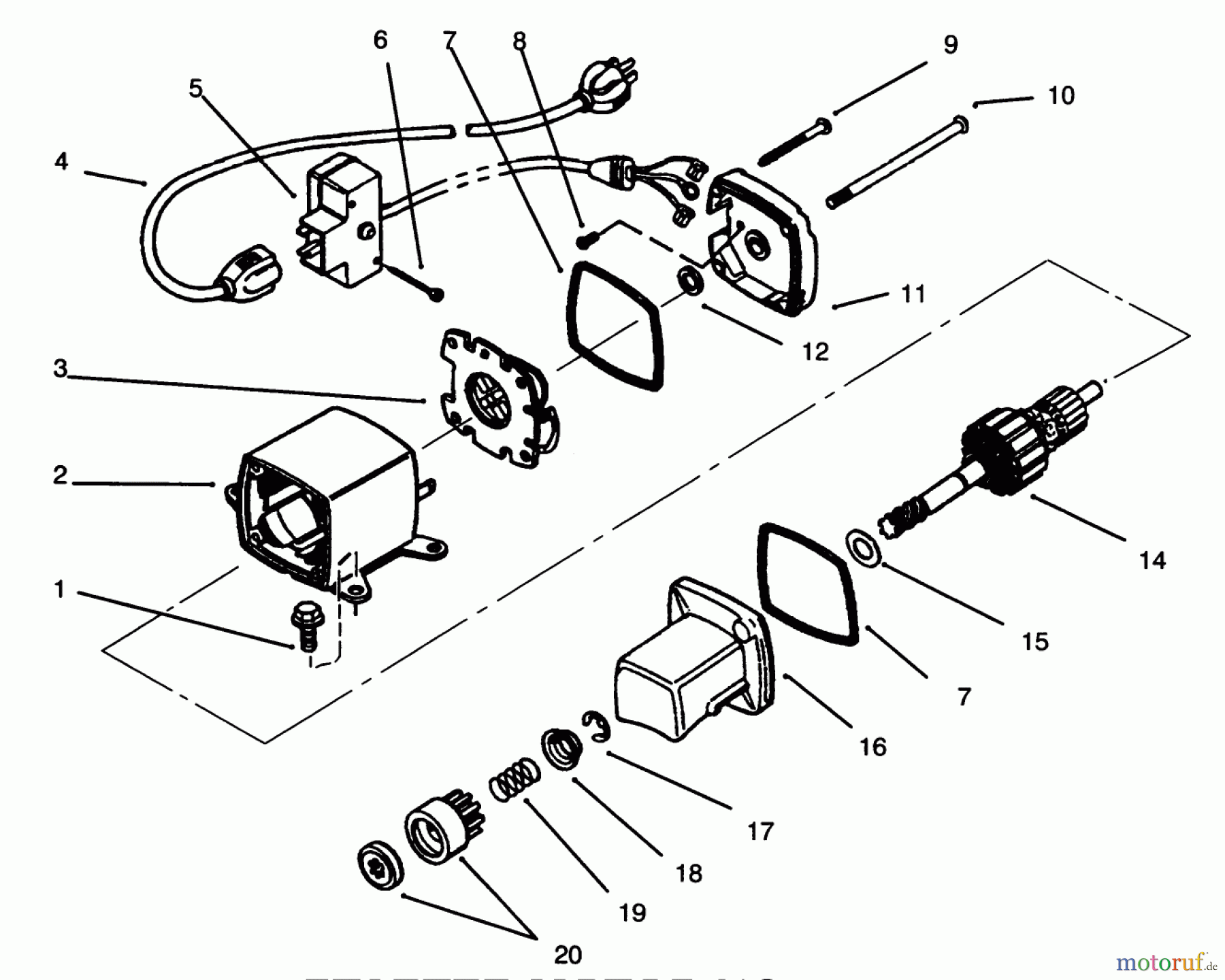  Toro Neu Snow Blowers/Snow Throwers Seite 1 38052 (521) - Toro 521 Snowthrower, 1996 (69000001-69999999) STARTER MOTOR NO. 33290