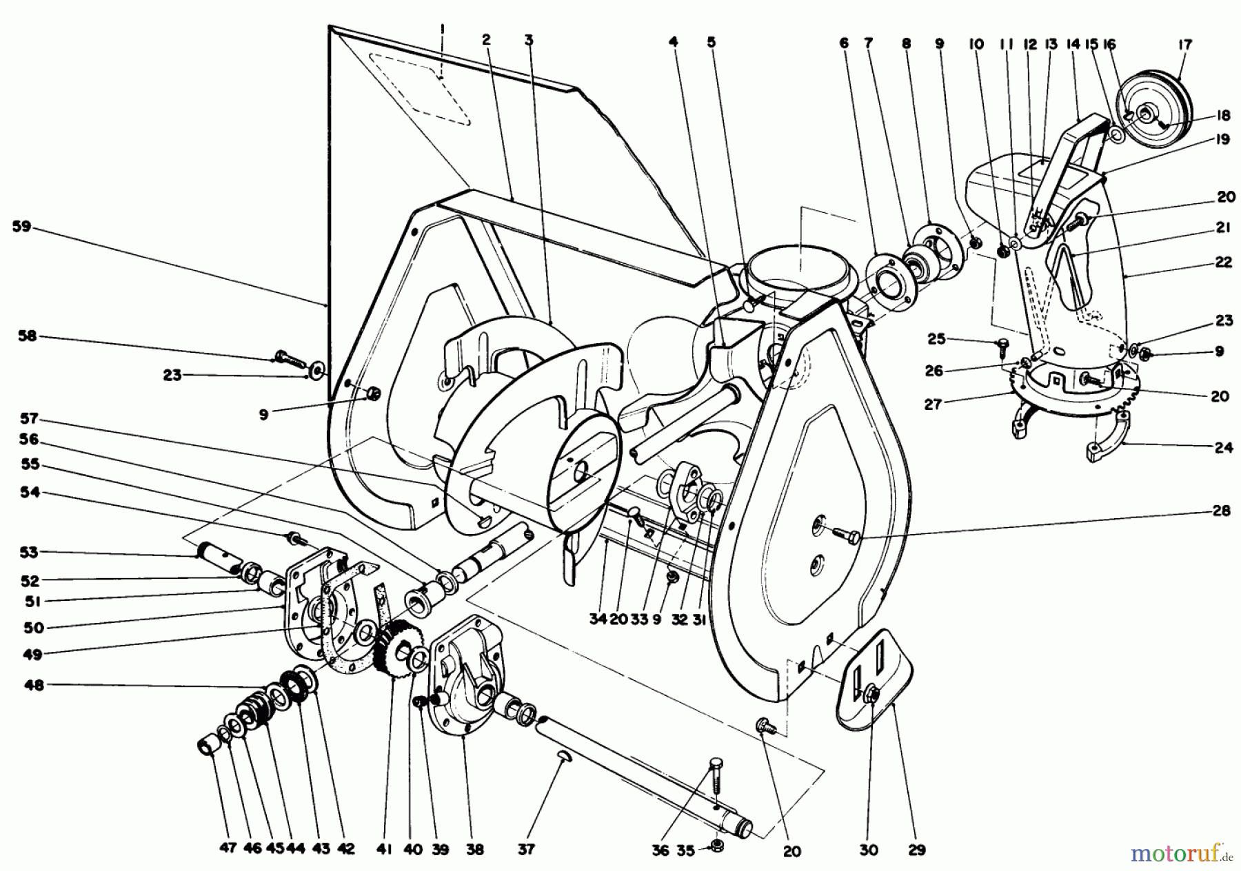  Toro Neu Snow Blowers/Snow Throwers Seite 1 38056 (521) - Toro 521 Snowthrower, 1985 (5000001-5999999) AUGER ASSEMBLY