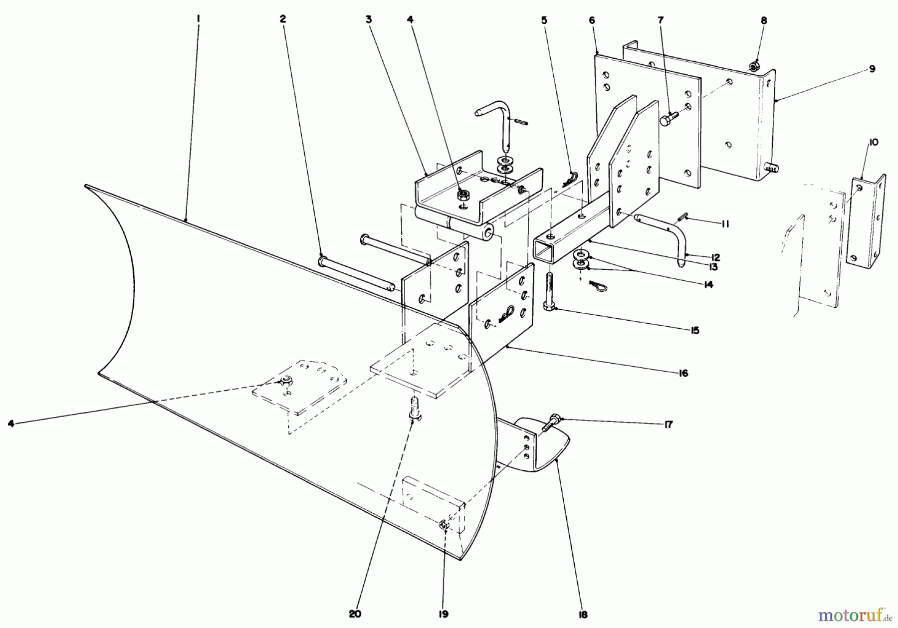  Toro Neu Snow Blowers/Snow Throwers Seite 1 38056 (521) - Toro 521 Snowthrower, 1985 (5000001-5999999) GRADER BLADE ASSEMBLY MODEL 59099 (OPTIONAL)